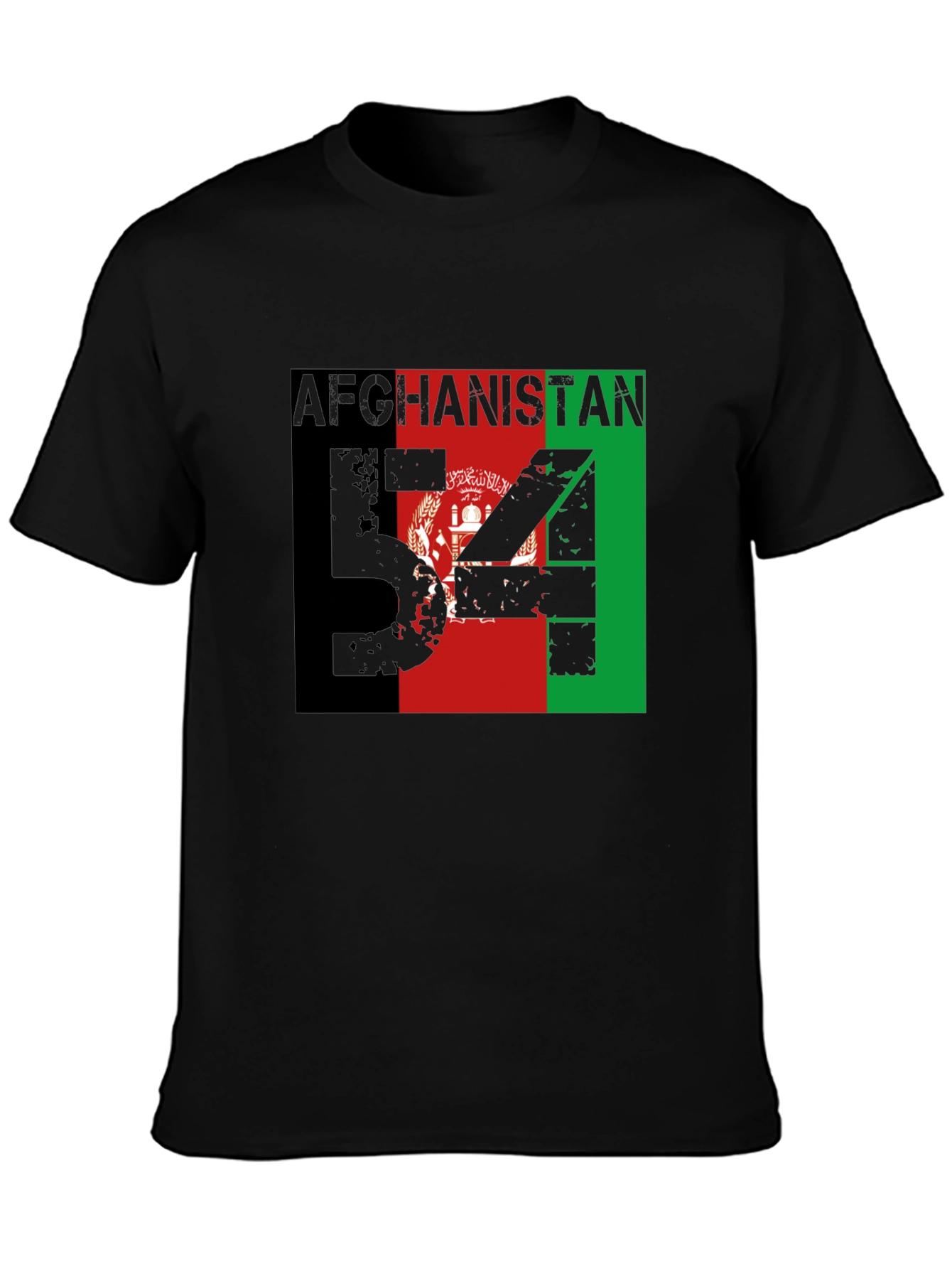 Afghanistan Flag T-Shirt Mens Black Patriotic Graphic Tee