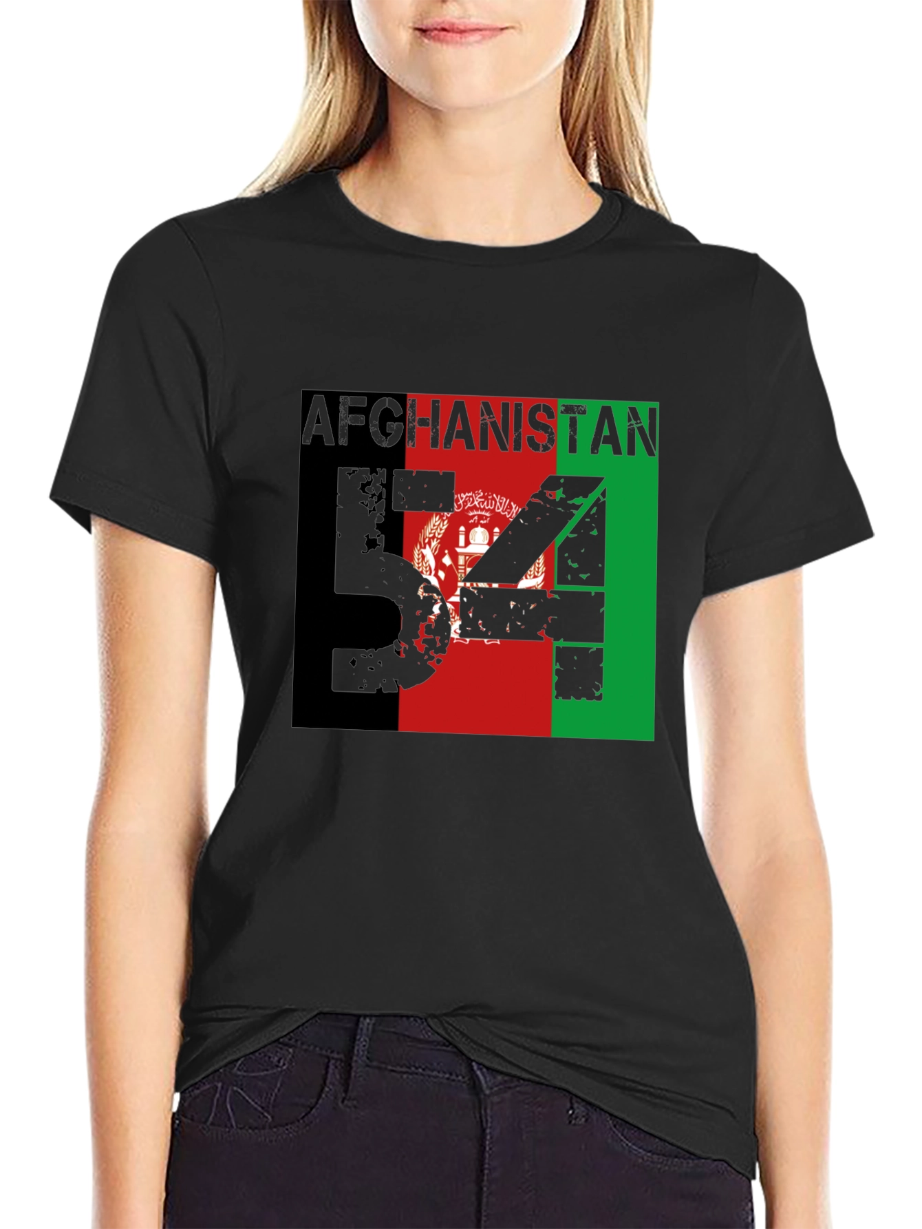 Afghanistan Flag T-Shirt Mens Black Patriotic Graphic Tee