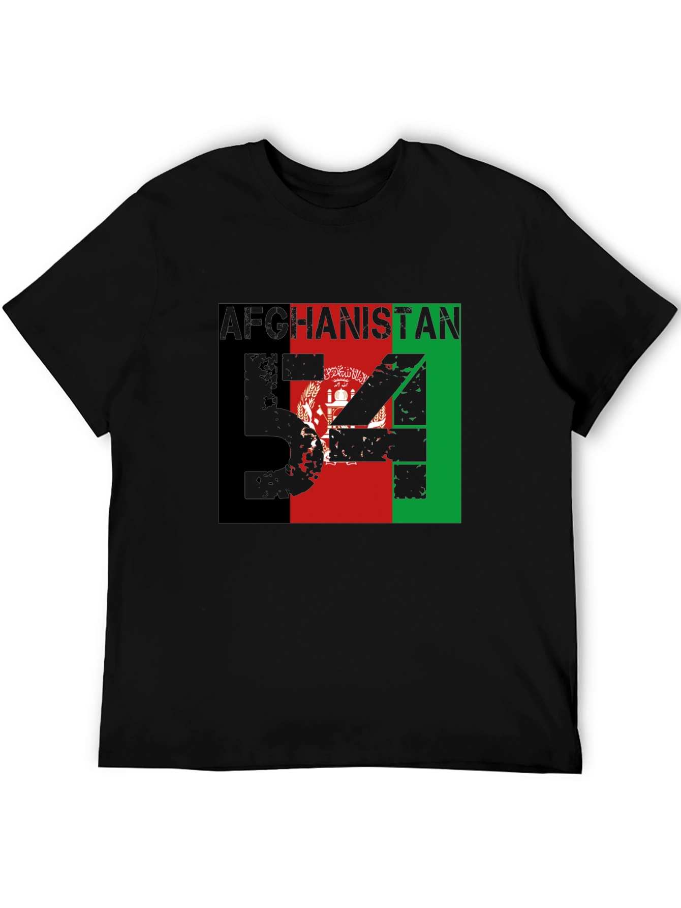 Afghanistan Flag T-Shirt Mens Black Patriotic Graphic Tee