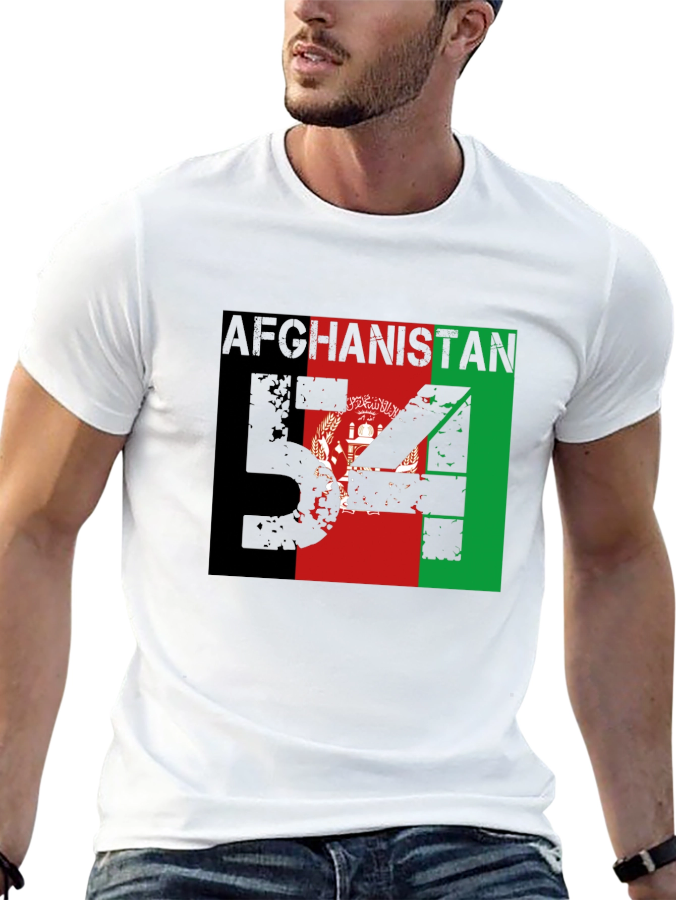 Afghanistan Flag T-Shirt Mens Black Patriotic Graphic Tee