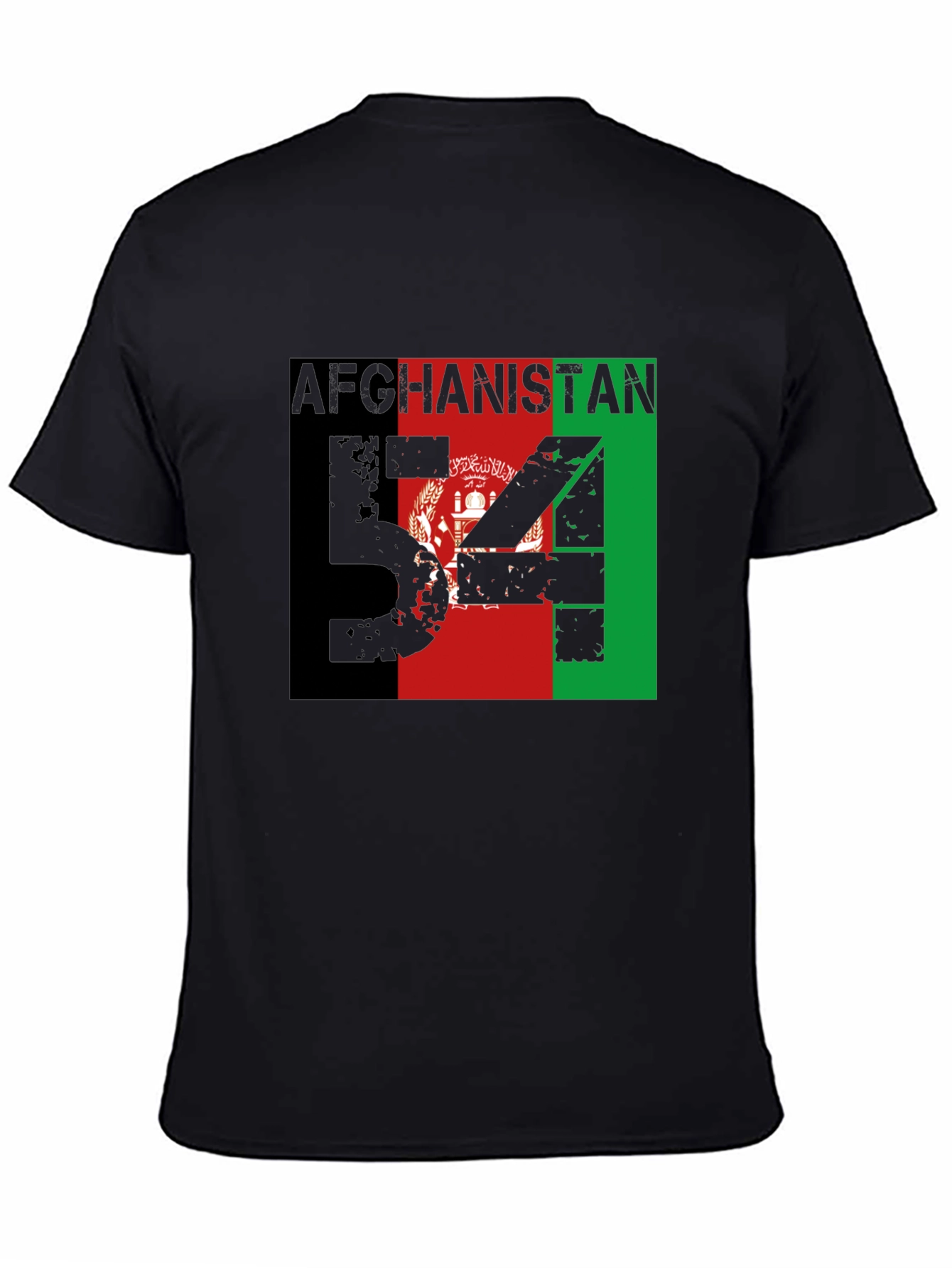 Afghanistan Flag T-Shirt Mens Black Patriotic Graphic Tee