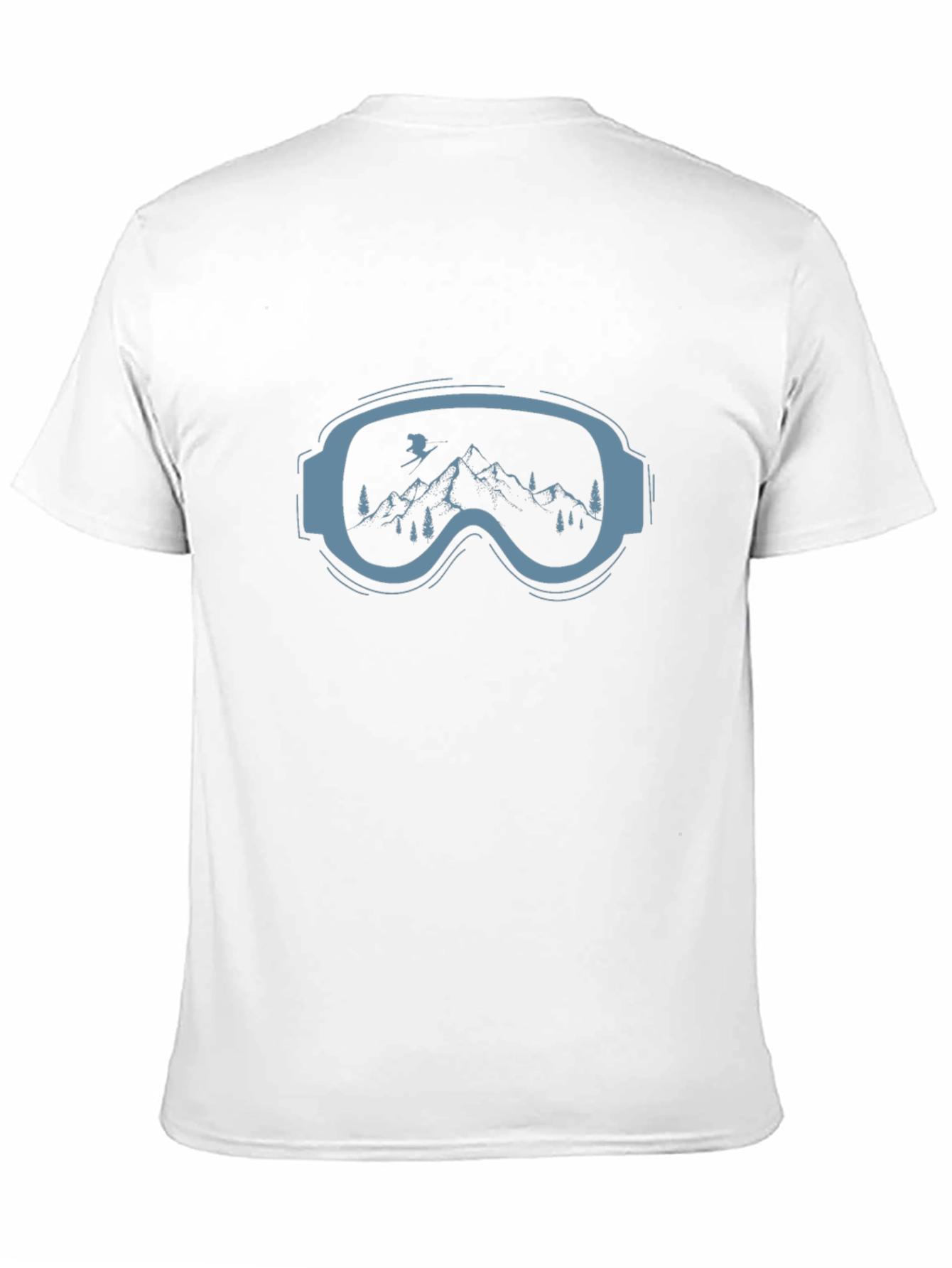 Ski Goggles Mountain Graphic Tee - Black Cotton Blend