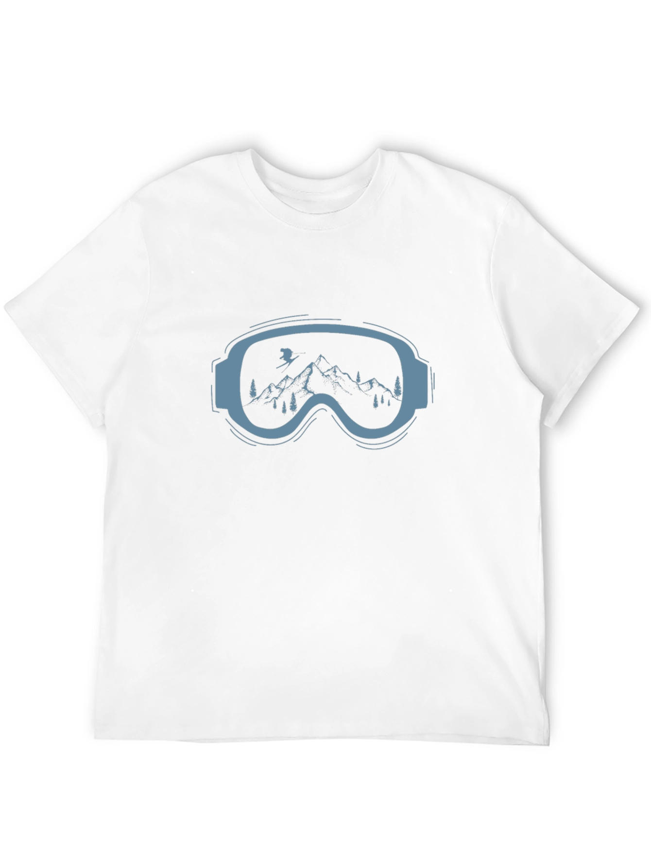 Ski Goggles Mountain Graphic Tee - Black Cotton Blend