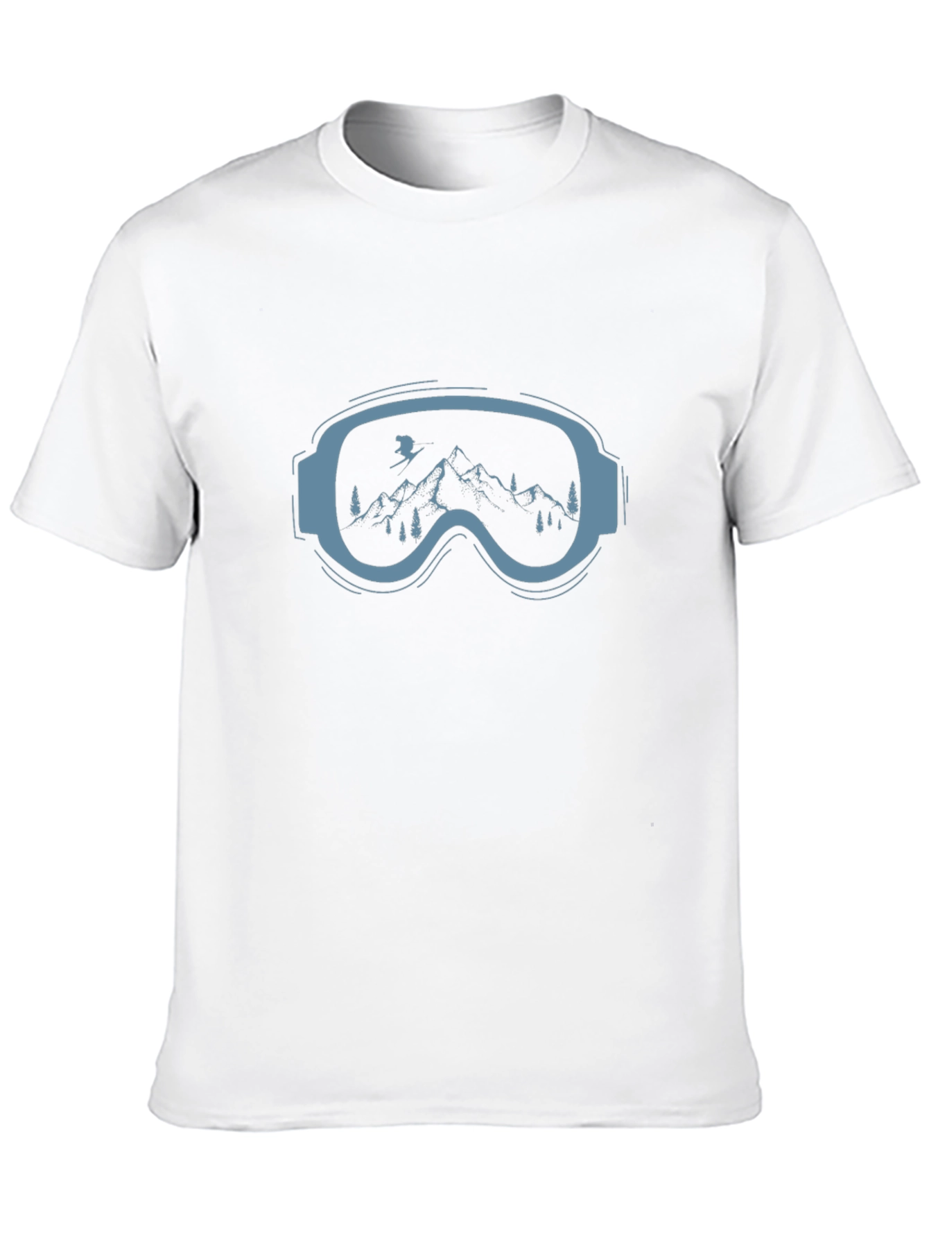 Ski Goggles Mountain Graphic Tee - Black Cotton Blend