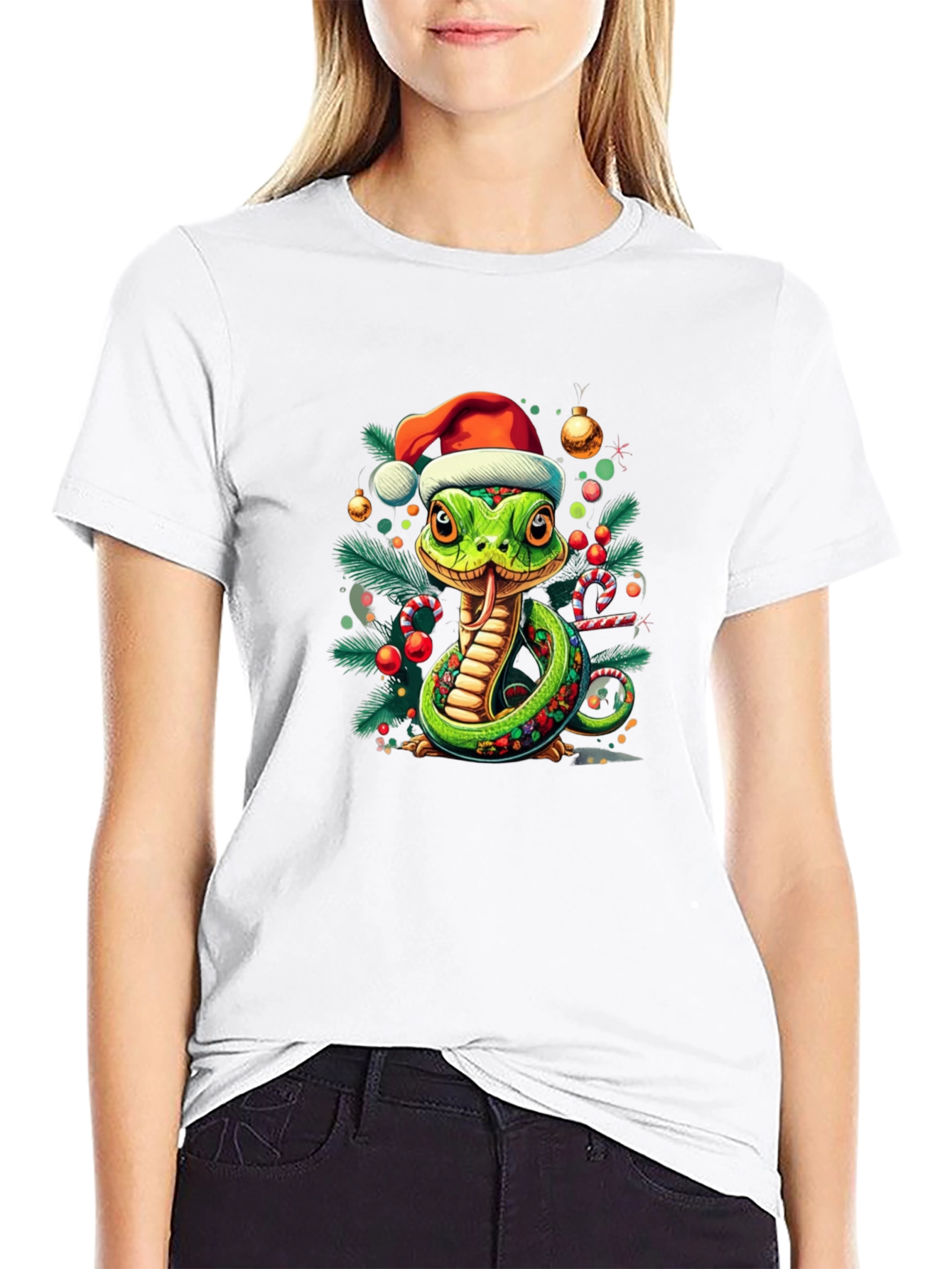 Festive Snake T-Shirt - Holiday Cheer