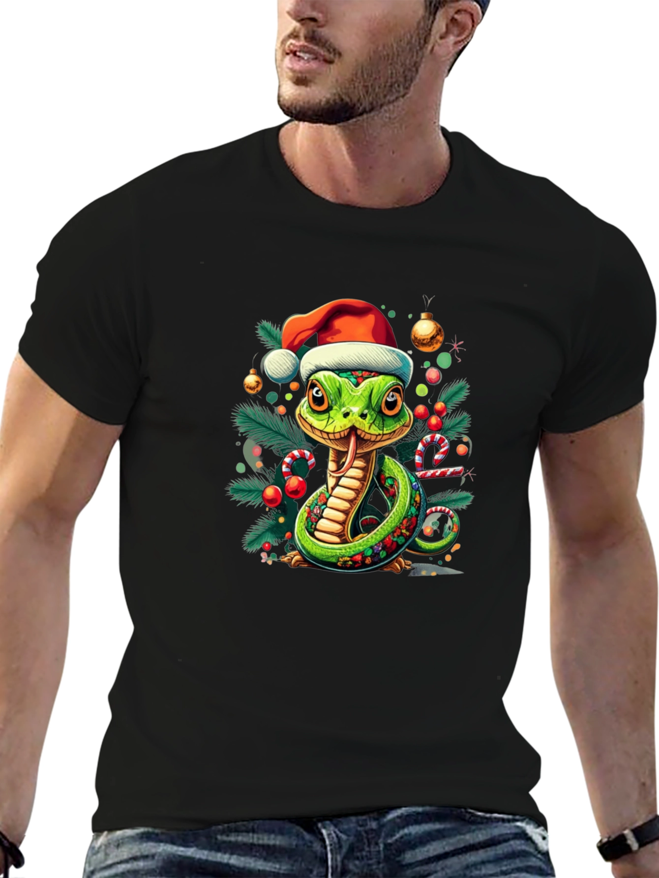 Festive Snake T-Shirt - Holiday Cheer
