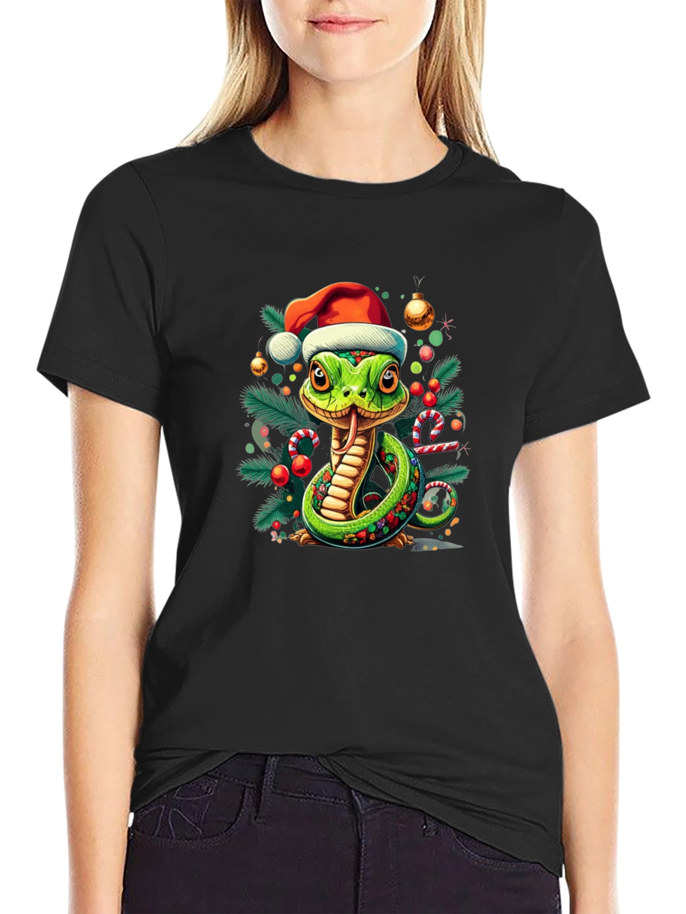 Festive Snake T-Shirt - Holiday Cheer