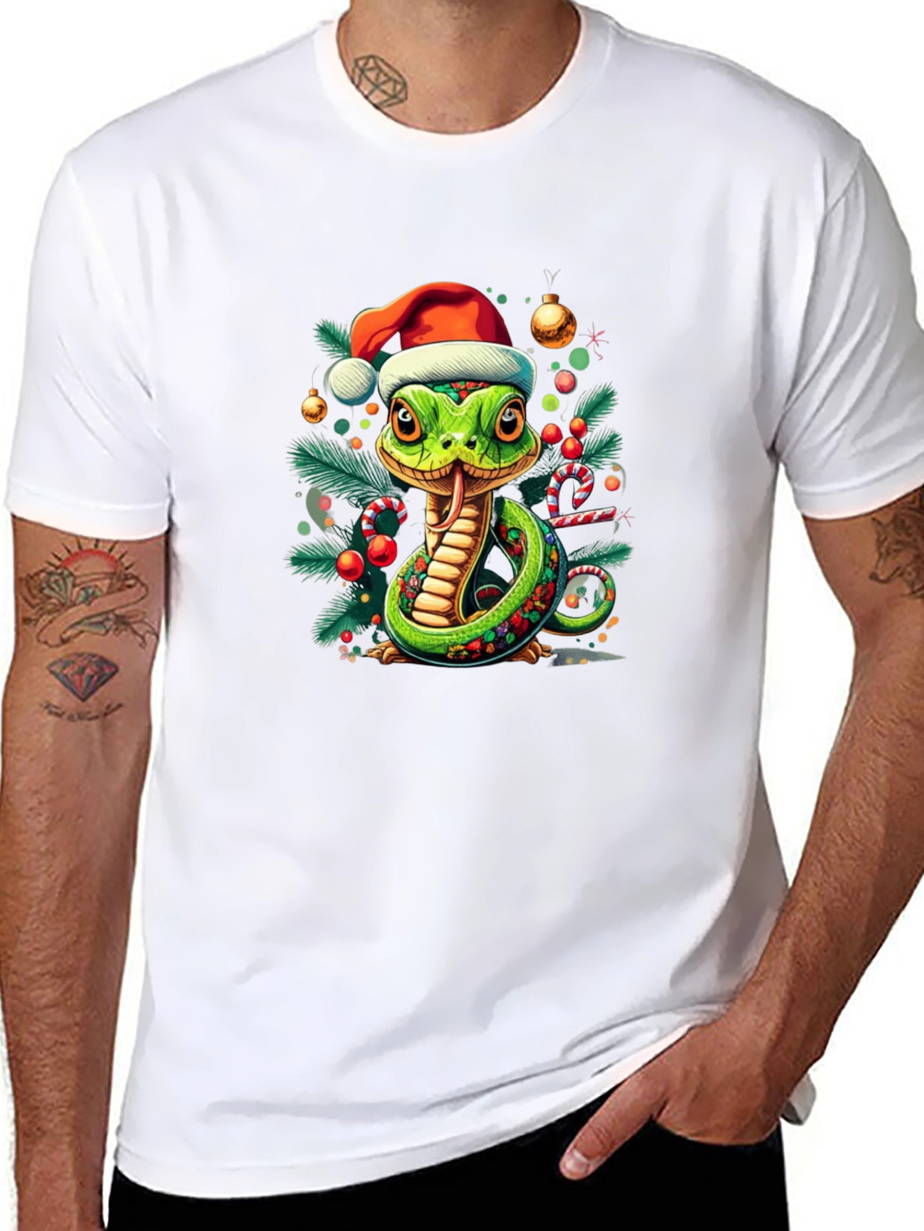 Festive Snake T-Shirt - Holiday Cheer
