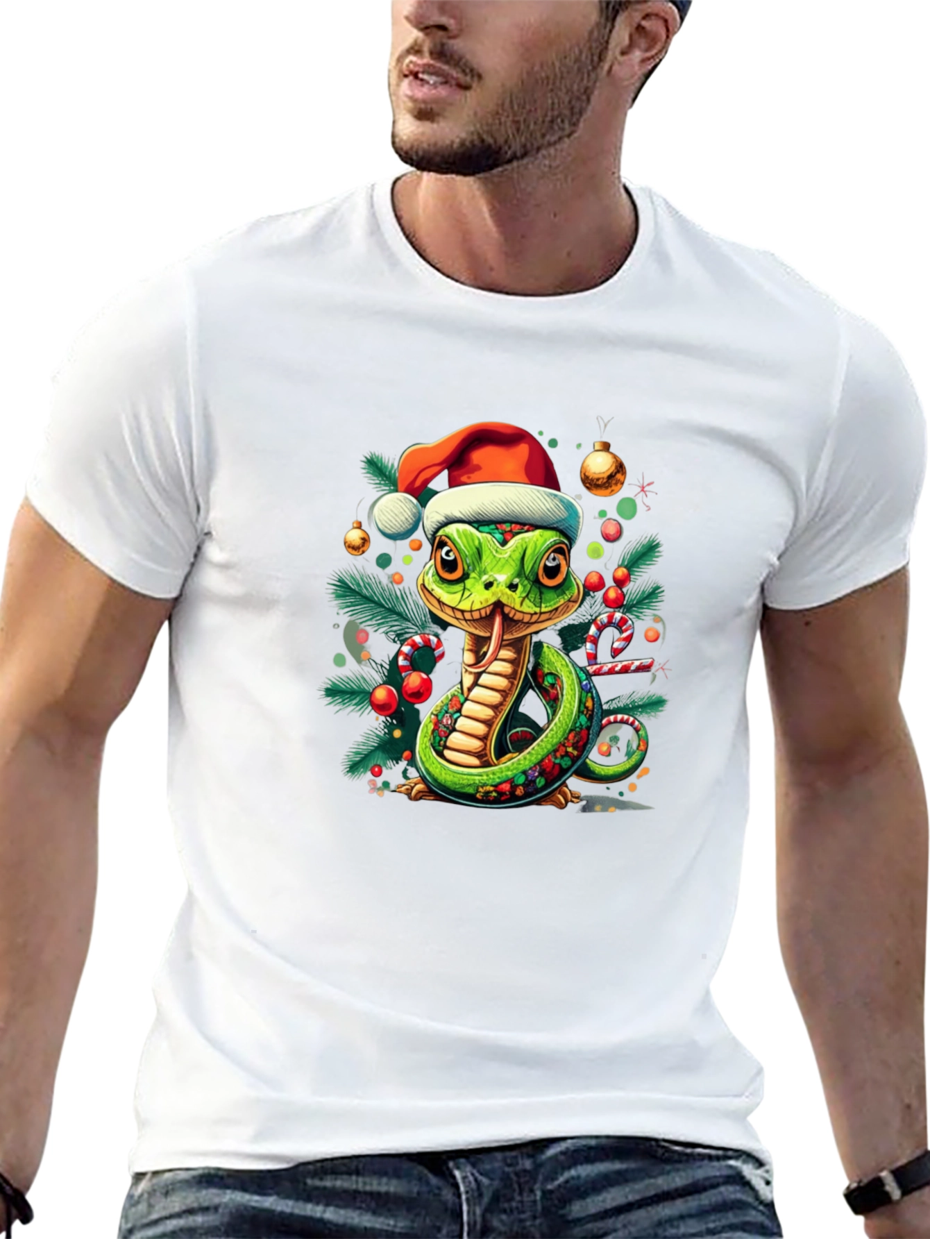 Festive Snake T-Shirt - Holiday Cheer