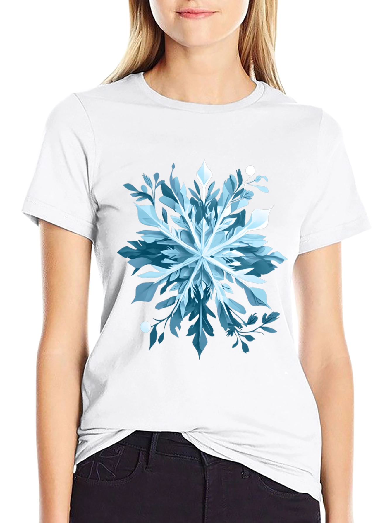 Abstract Snowflake Graphic Tee - Stylish & Unique