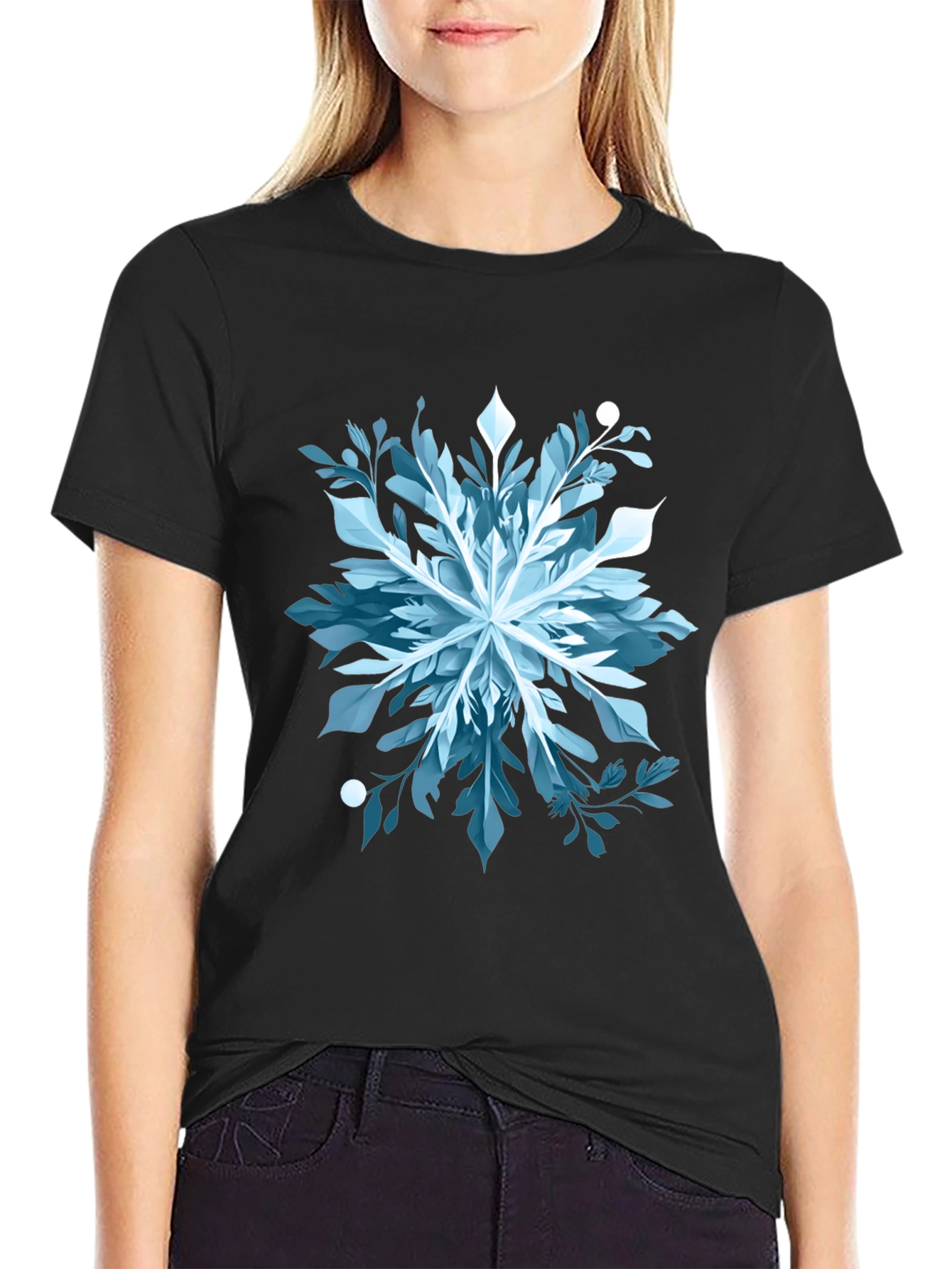 Abstract Snowflake Graphic Tee - Stylish & Unique