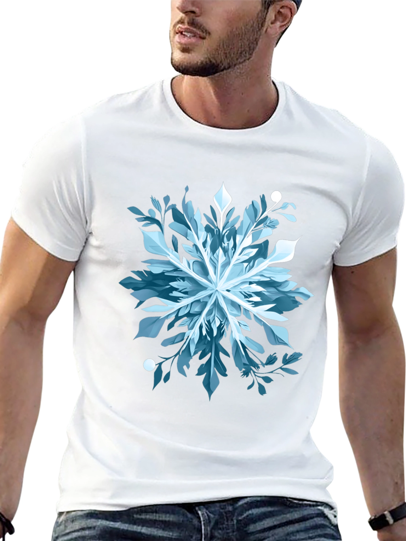 Abstract Snowflake Graphic Tee - Stylish & Unique