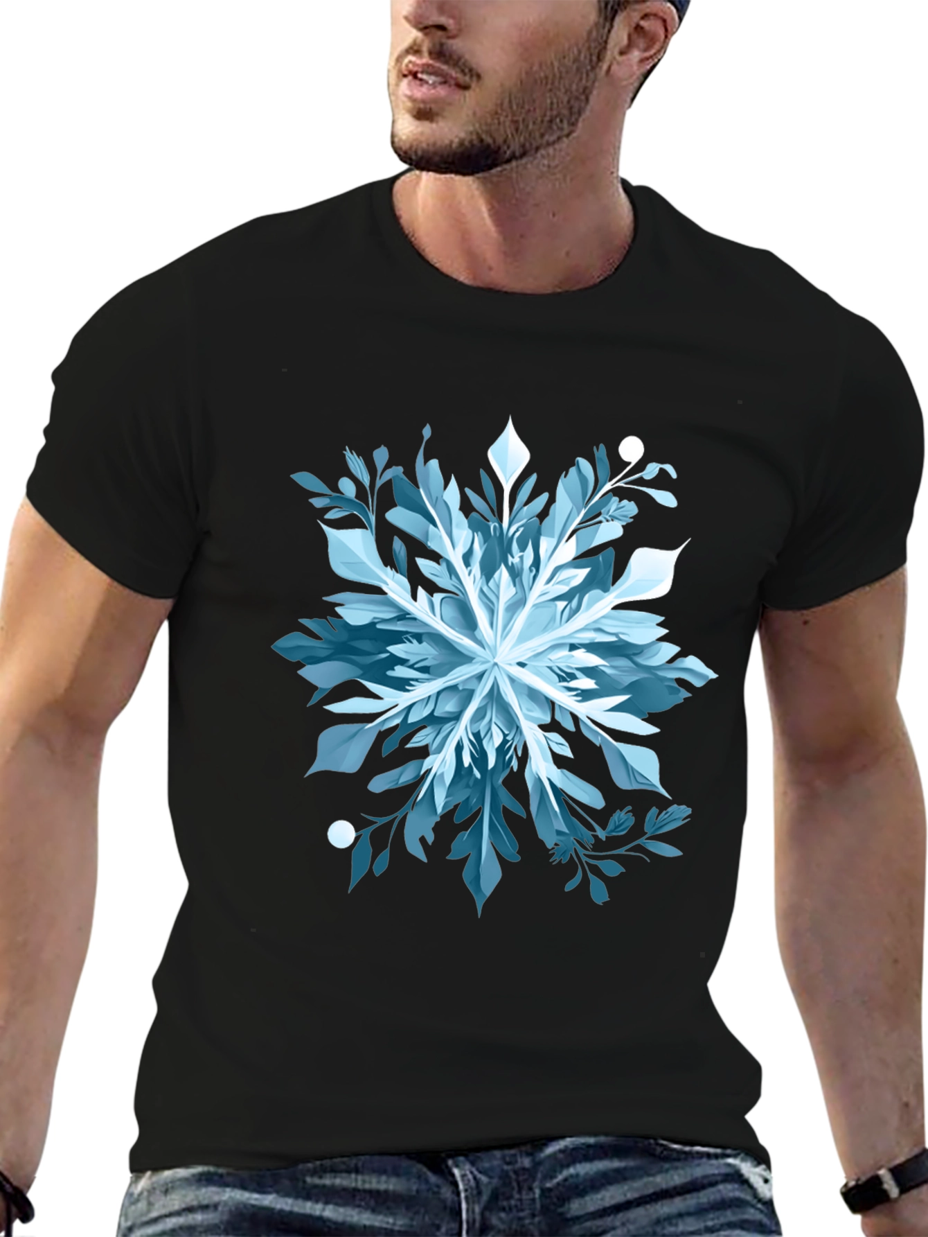 Abstract Snowflake Graphic Tee - Stylish & Unique