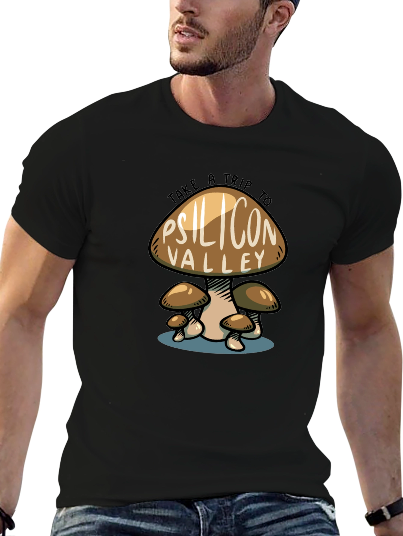 Psilicon Valley Trip Black T-Shirt