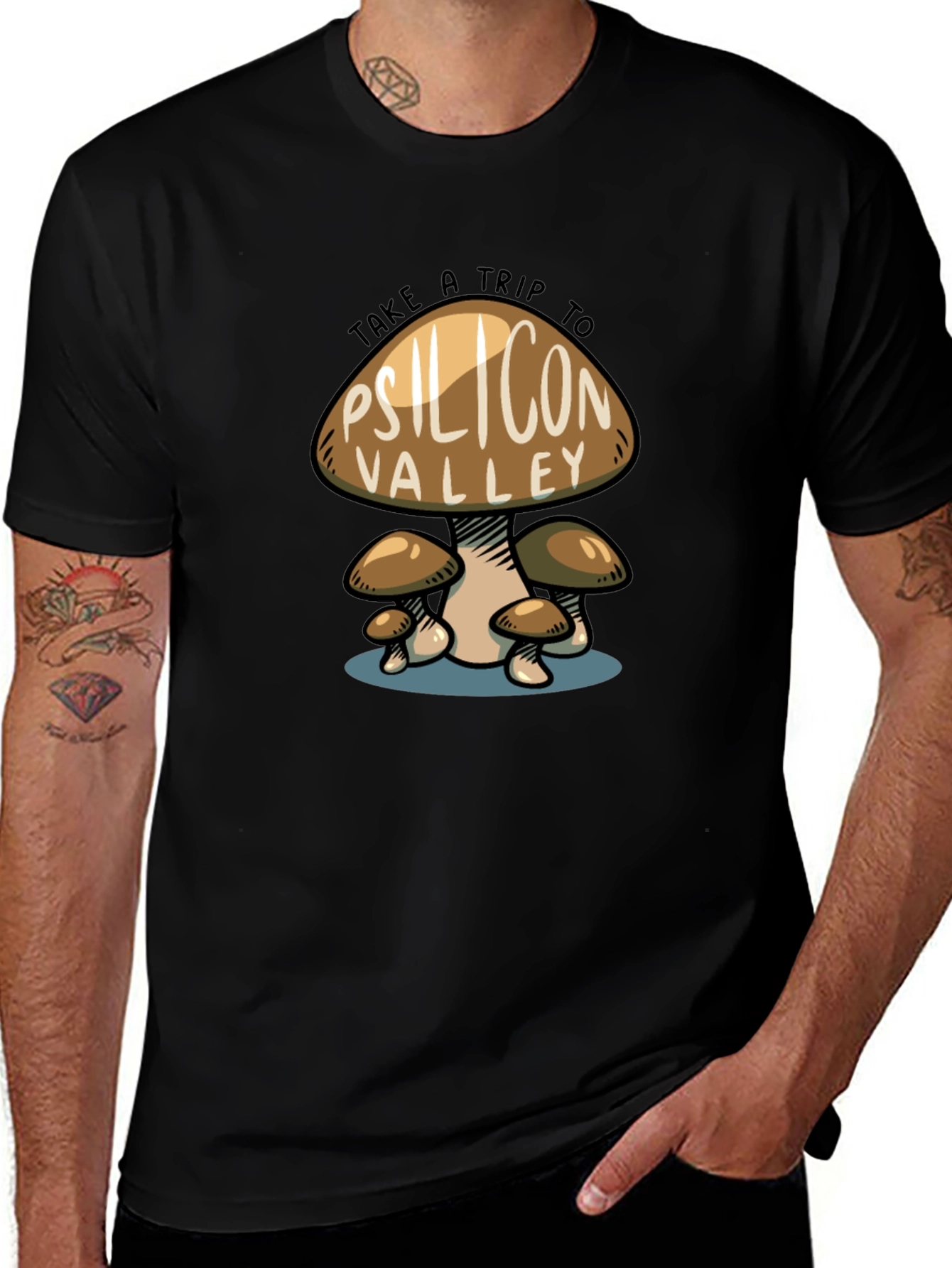 Psilicon Valley Trip Black T-Shirt