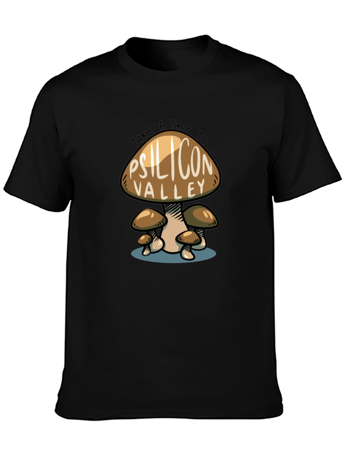 Psilicon Valley Trip Black T-Shirt