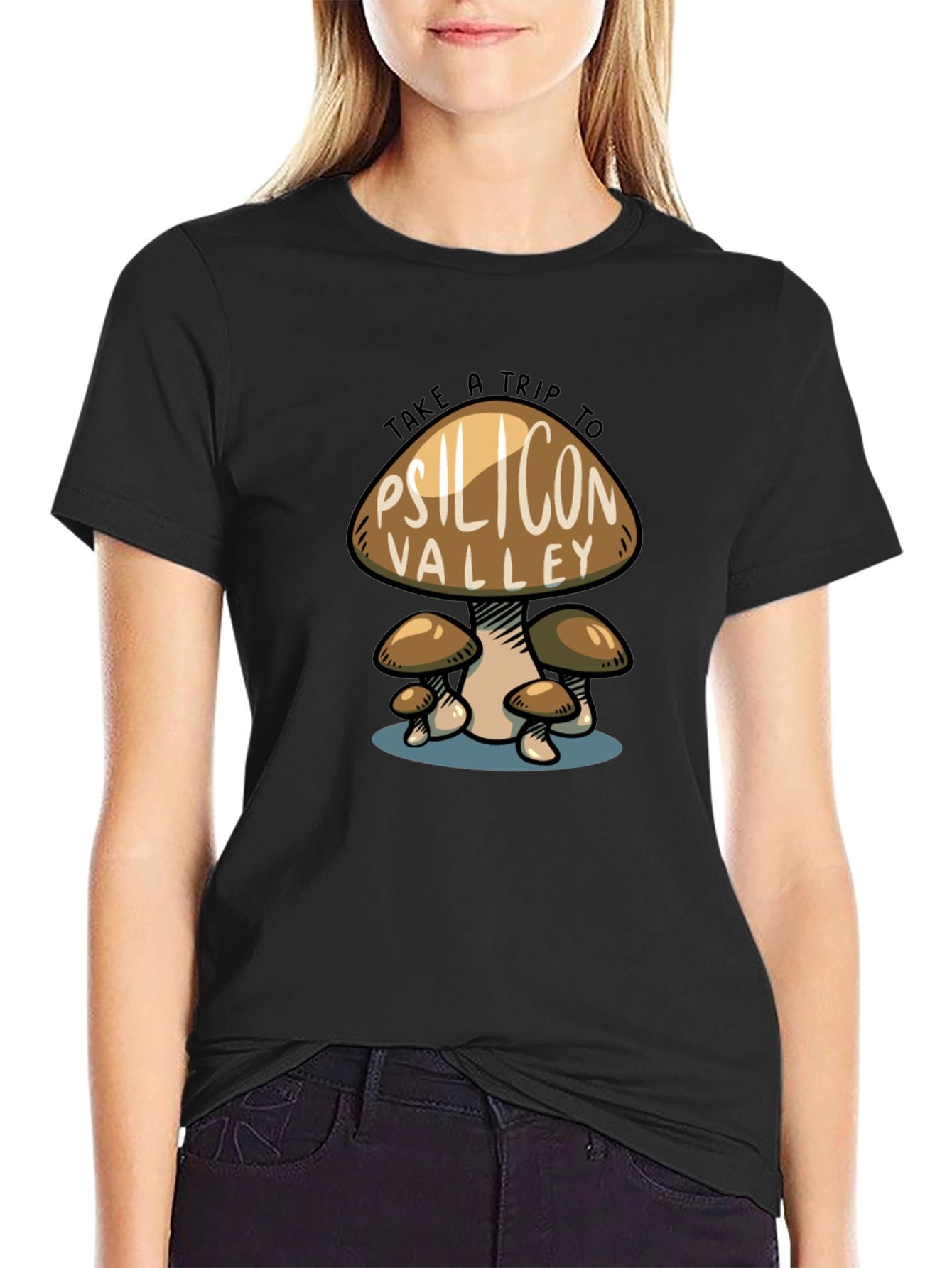 Psilicon Valley Trip Black T-Shirt