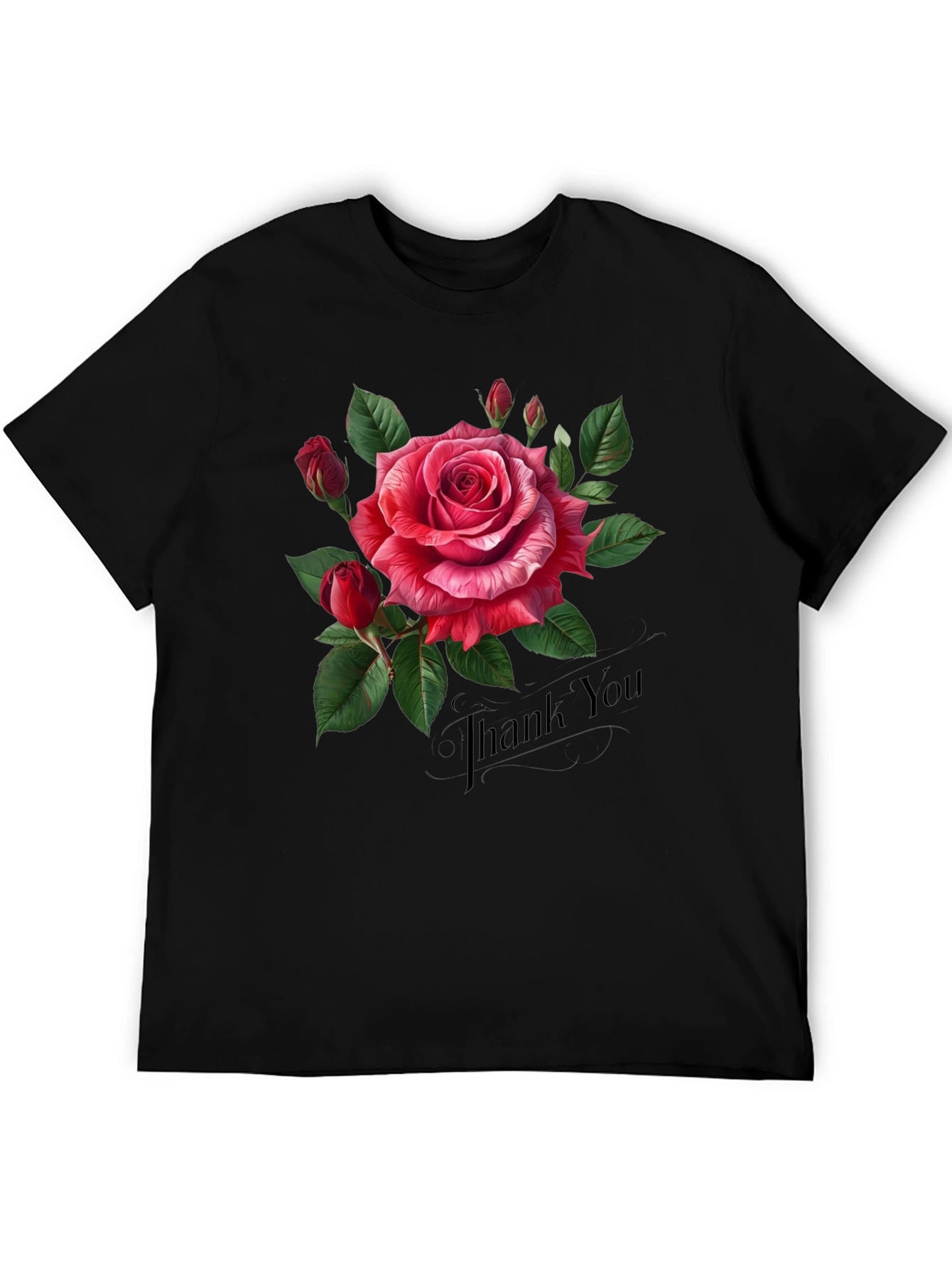 Elegant Rose Graphic Print Tee