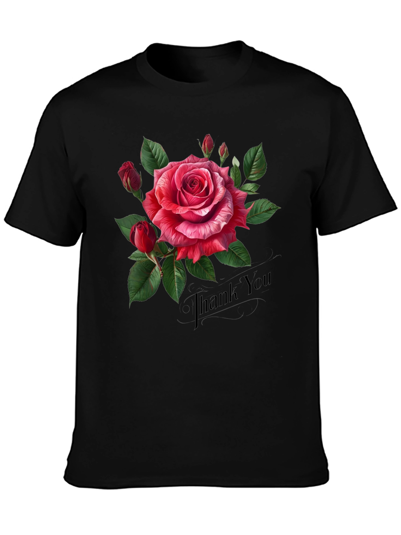 Elegant Rose Graphic Print Tee