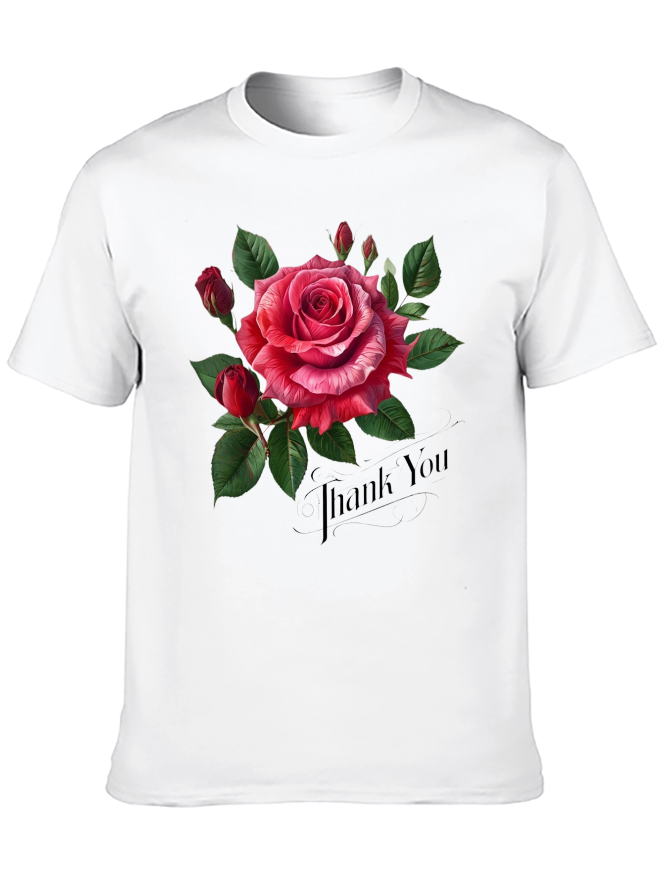 Elegant Rose Graphic Print Tee
