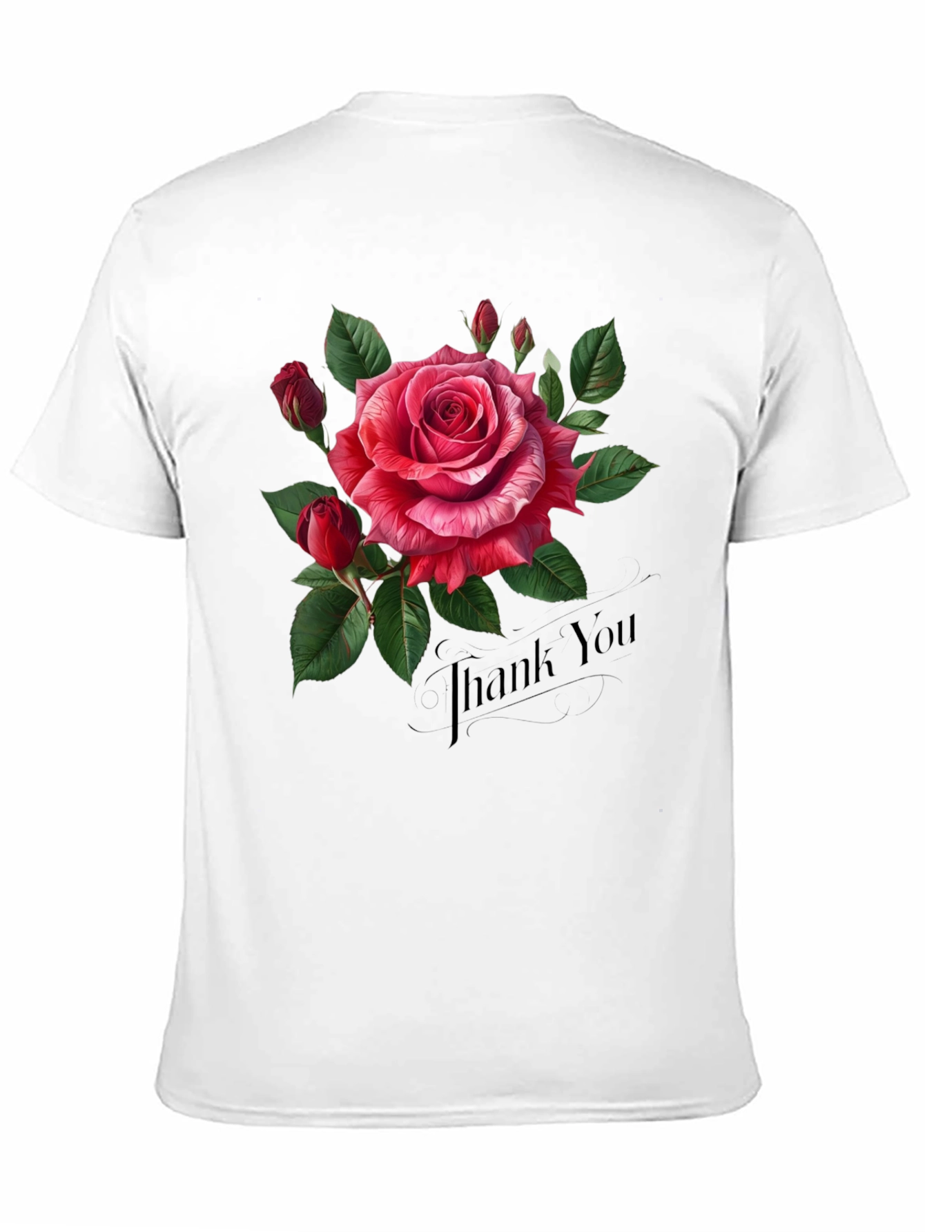 Elegant Rose Graphic Print Tee