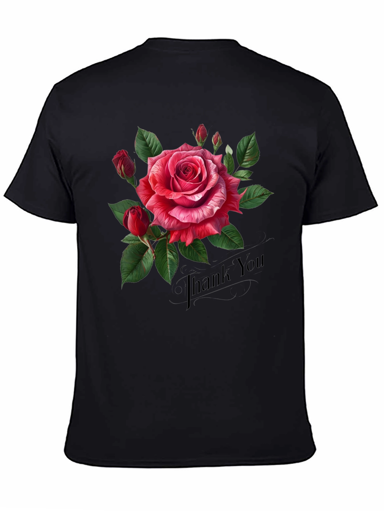 Elegant Rose Graphic Print Tee