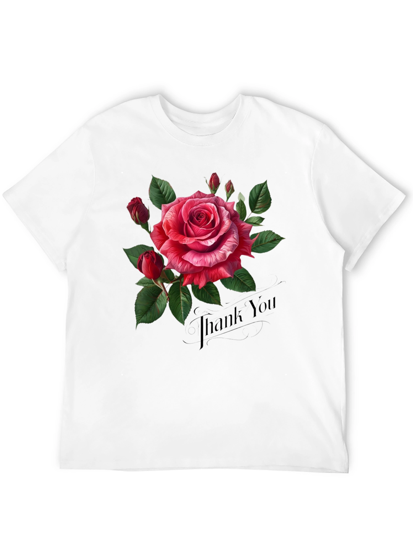 Elegant Rose Graphic Print Tee