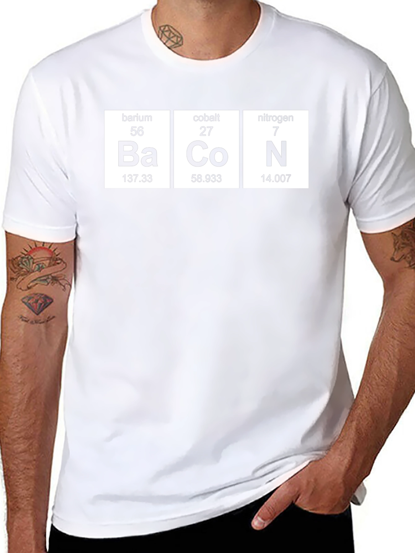 Bacon Elements T-Shirt - Periodic Table Funny Tee