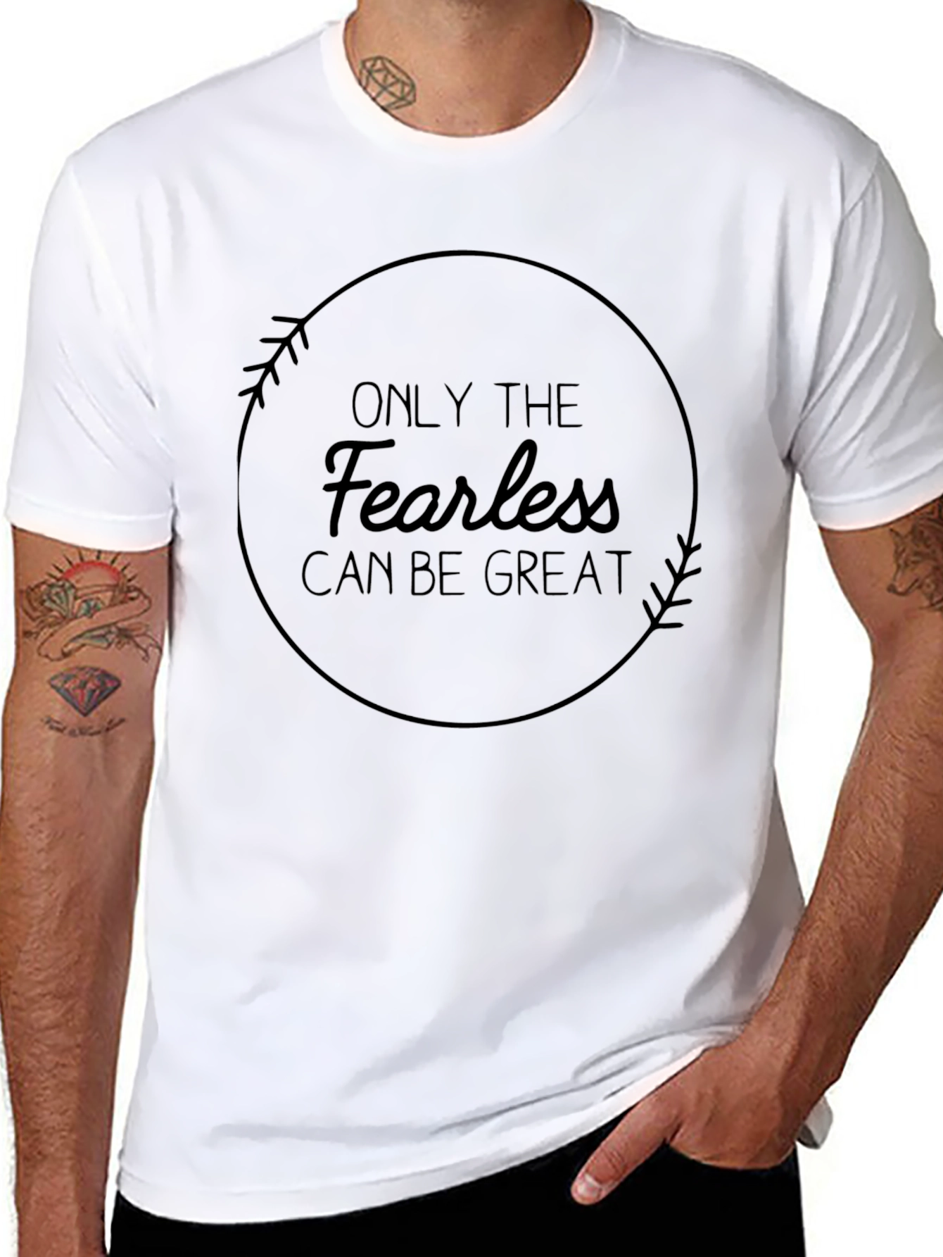 Fearless Greatness Graphic Tee - Stylish Cotton Blend