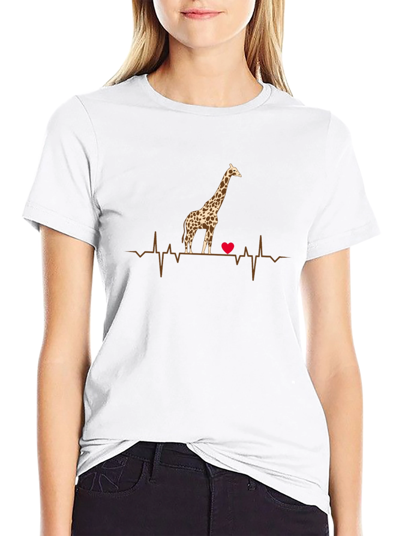 Giraffe Heartbeat Graphic Tee