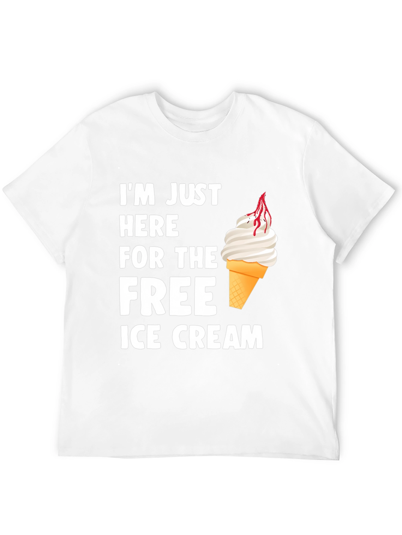 Free Ice Cream Graphic Tee - Soft Cotton Shirt