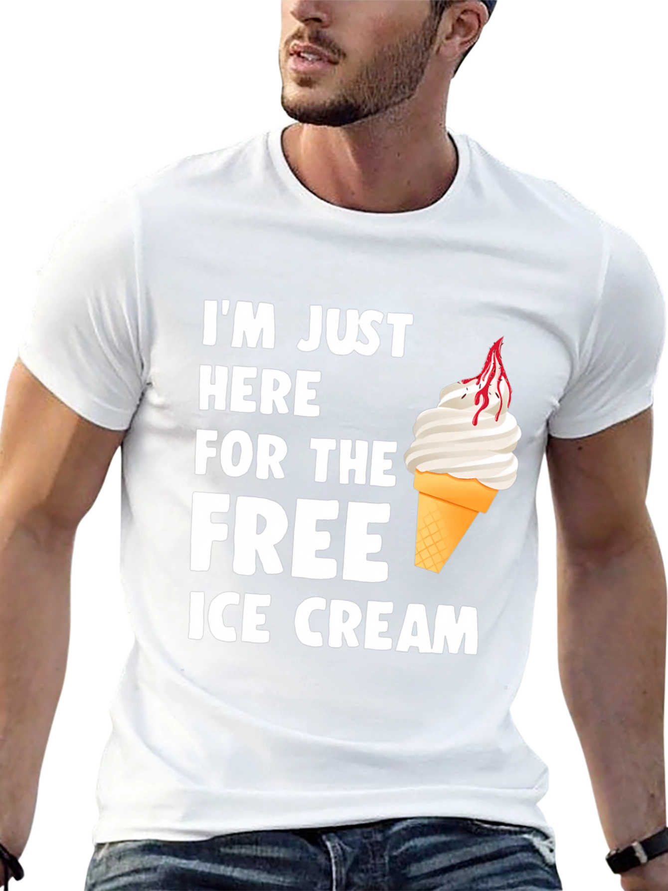 Free Ice Cream Graphic Tee - Soft Cotton Shirt