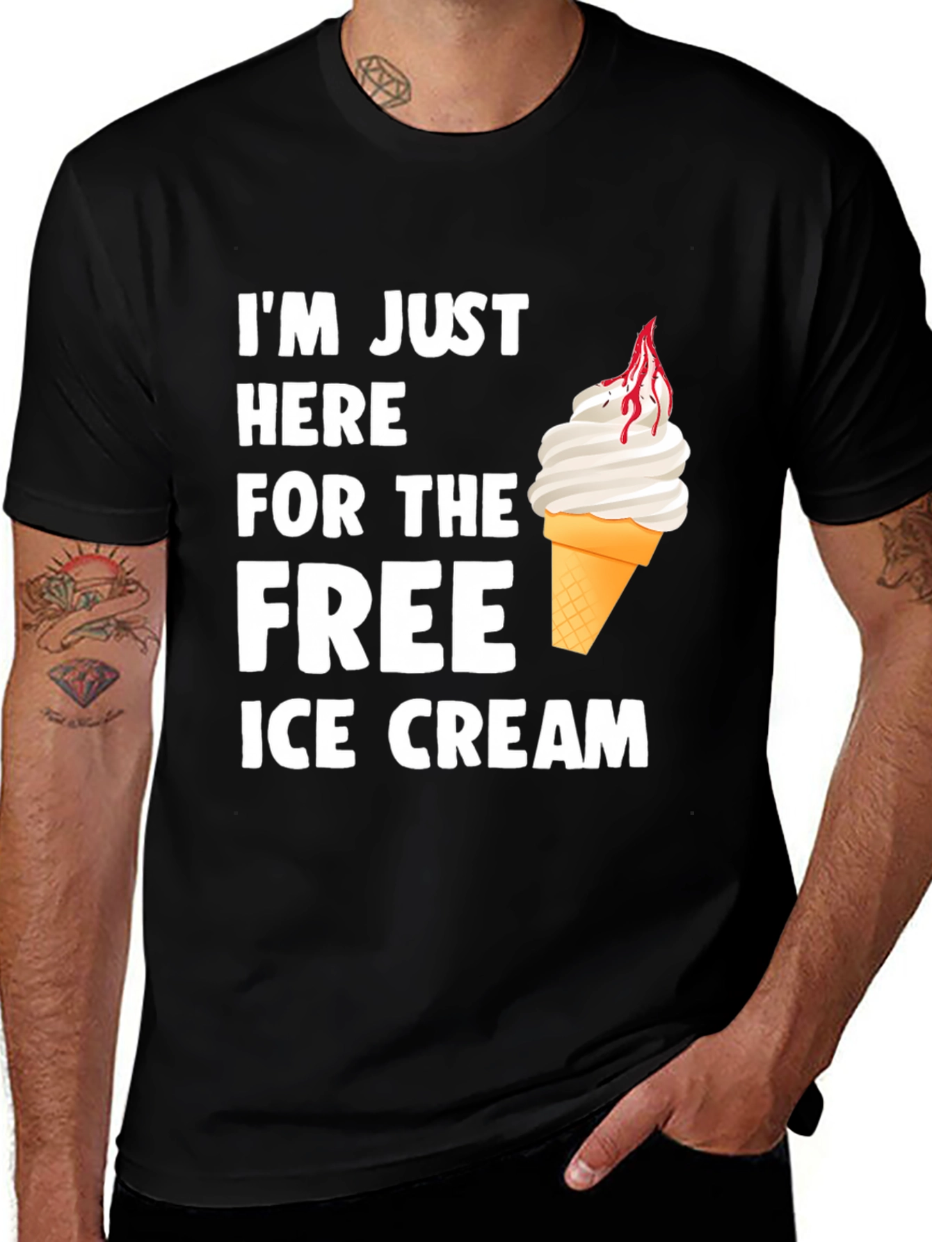 Free Ice Cream Graphic Tee - Soft Cotton Shirt