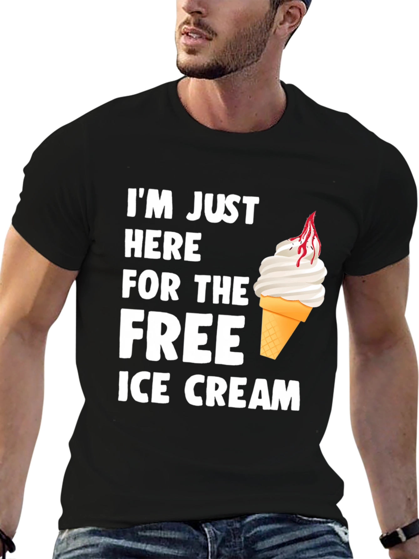 Free Ice Cream Graphic Tee - Soft Cotton Shirt
