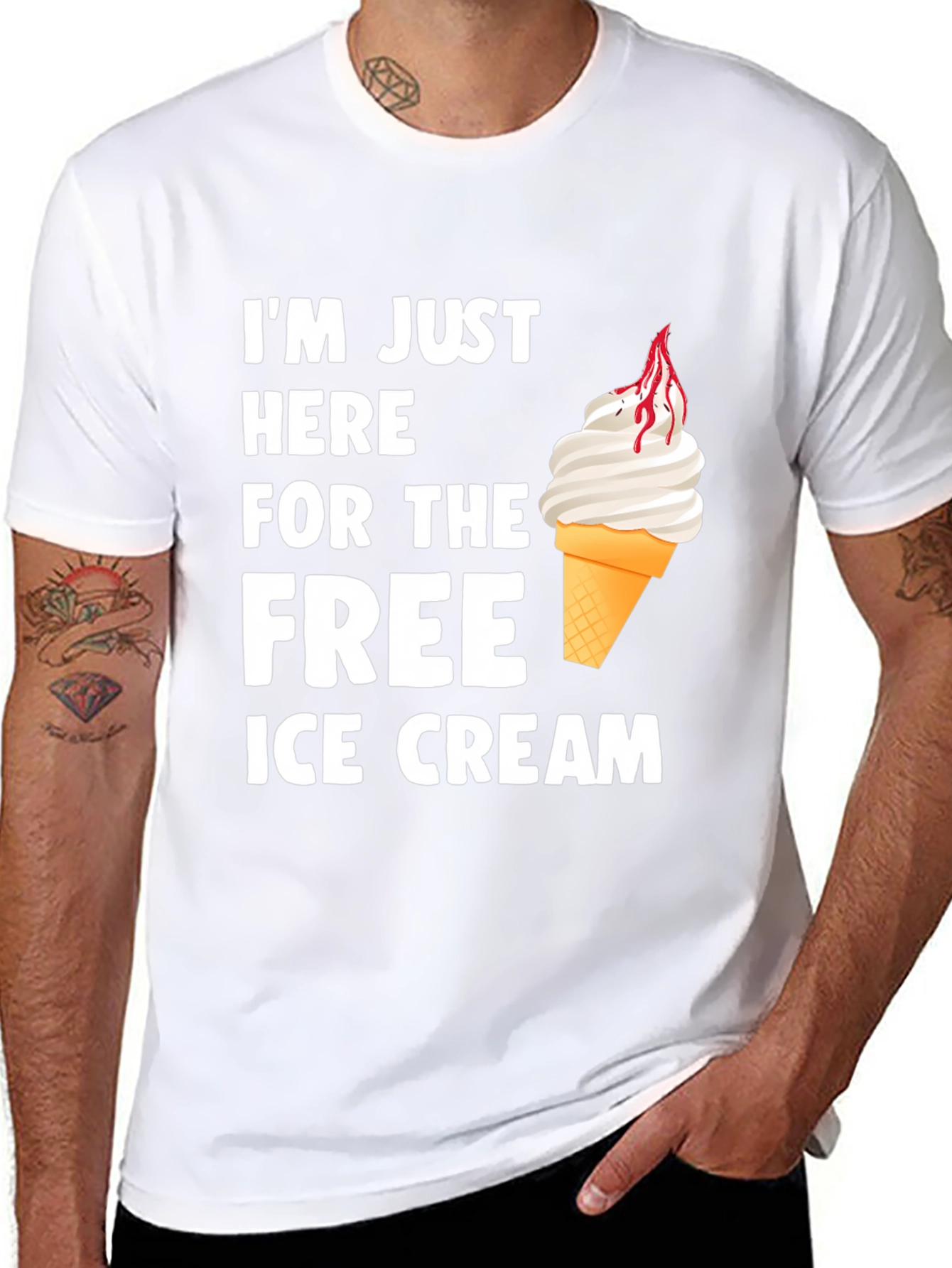 Free Ice Cream Graphic Tee - Soft Cotton Shirt