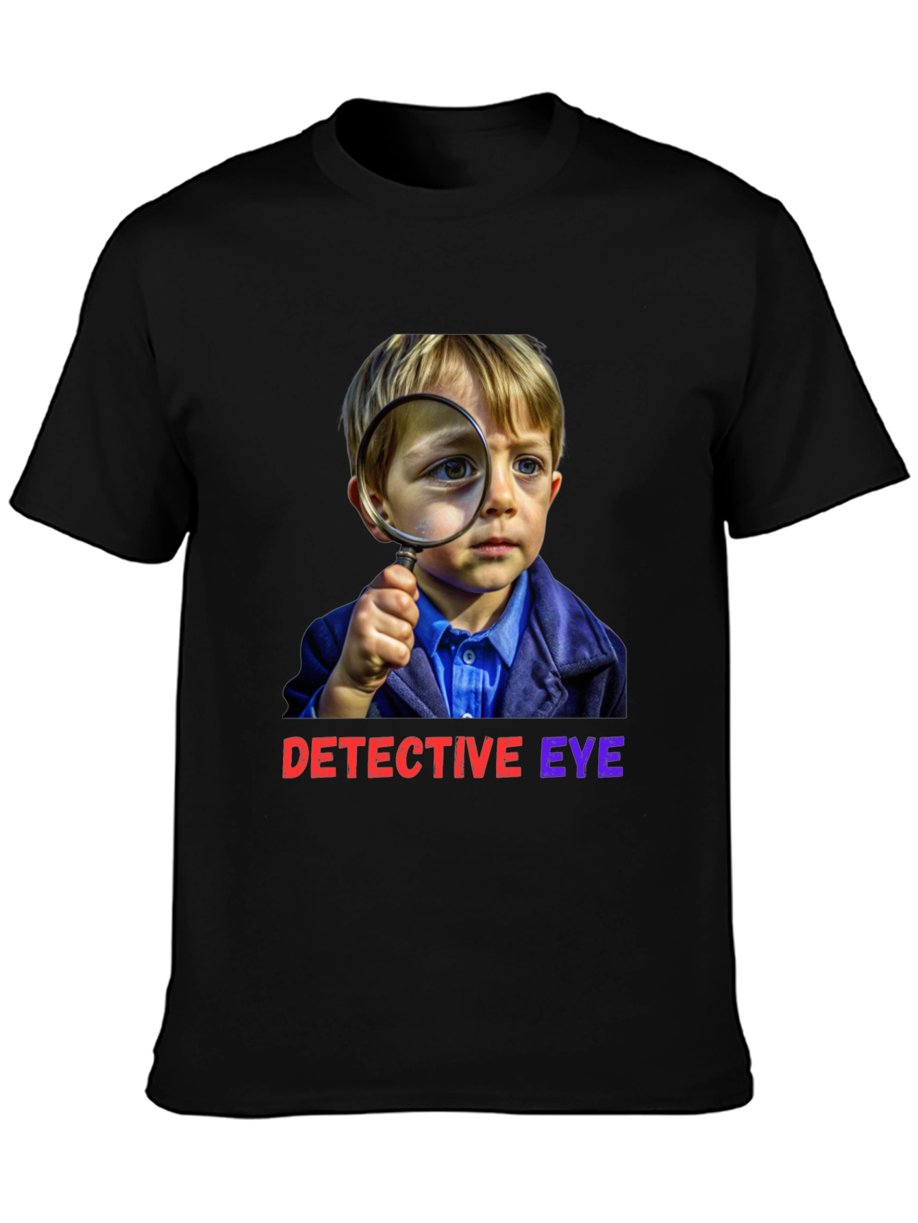 Detective Eye T-Shirt - Curious Kid with Magnifying Glass