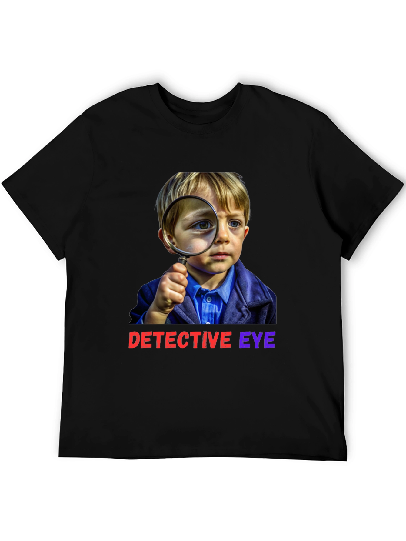 Detective Eye T-Shirt - Curious Kid with Magnifying Glass