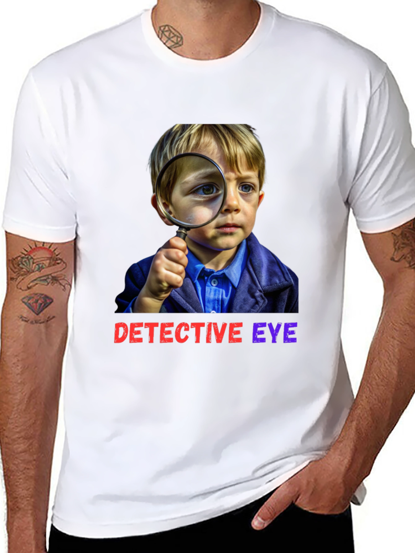 Detective Eye T-Shirt - Curious Kid with Magnifying Glass