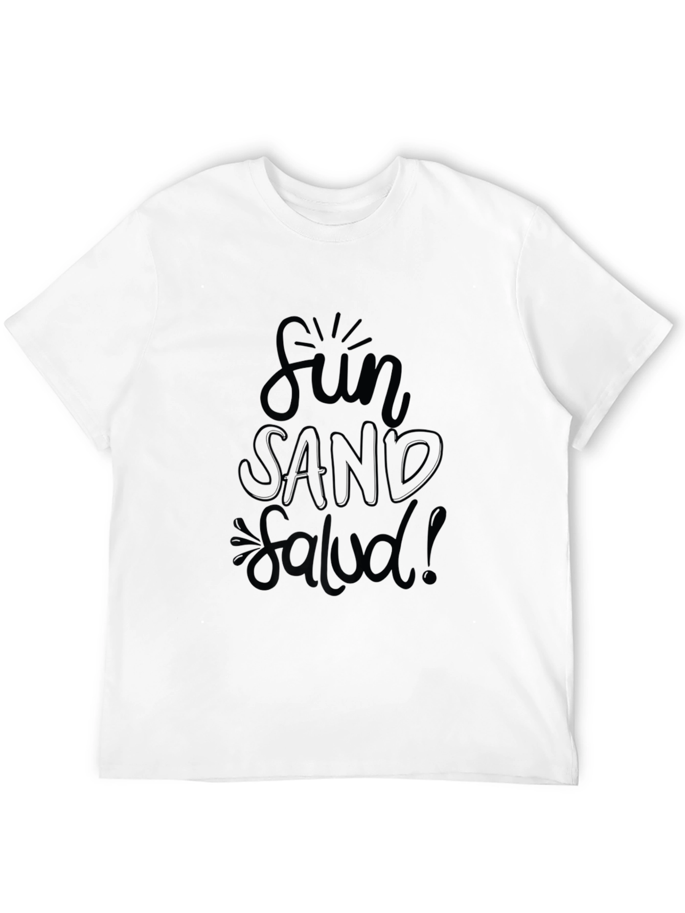 Fun Sand Salud! Mens Graphic T-Shirt