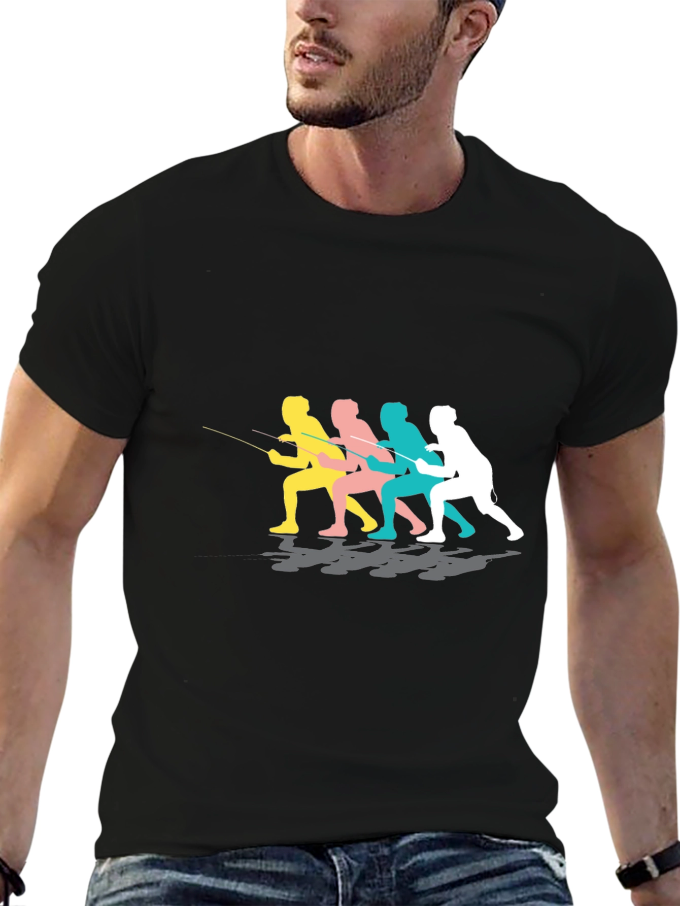 Fishermen Graphic Black Tee