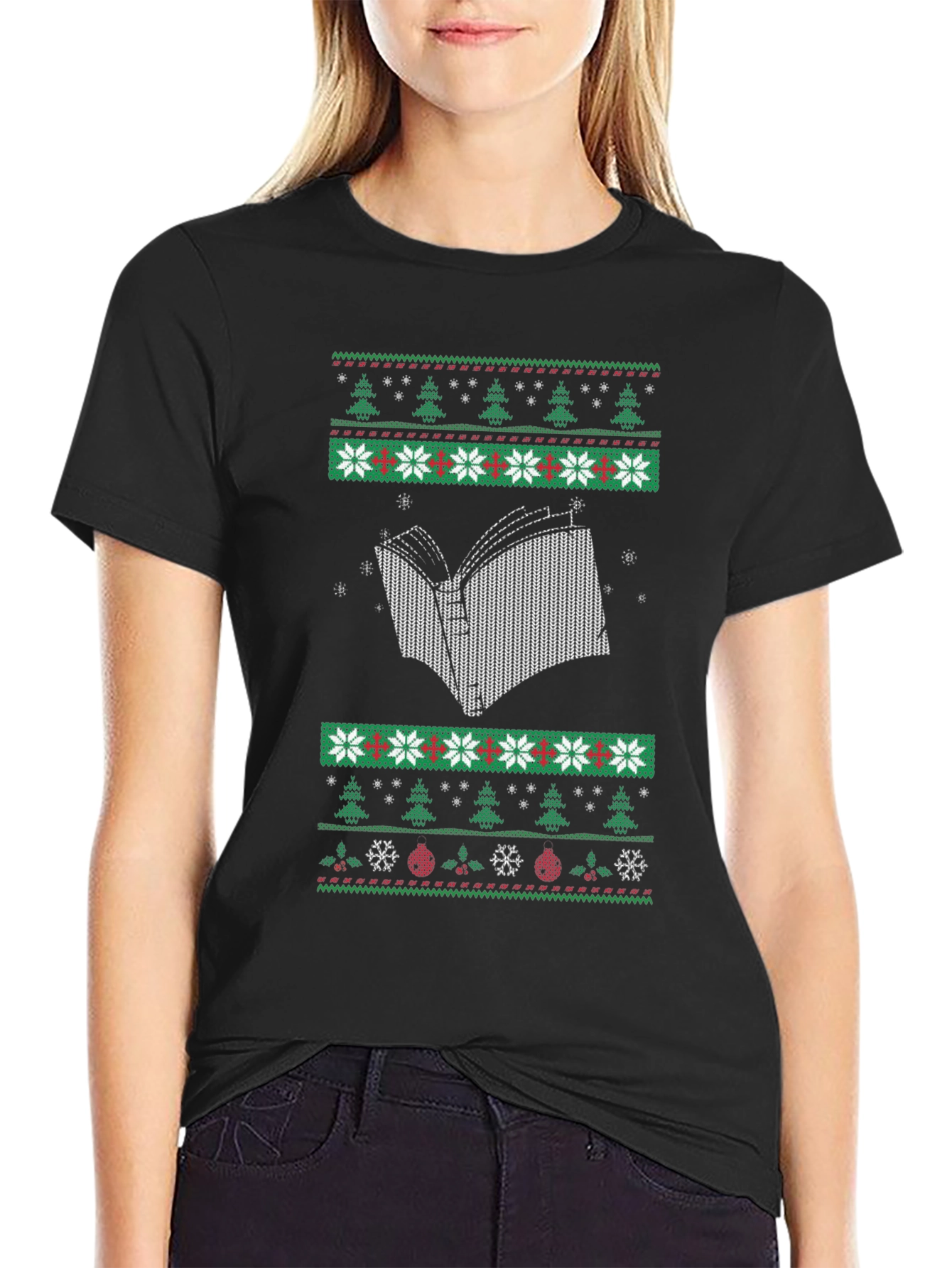 Book Lovers Ugly Christmas Sweater T-Shirt