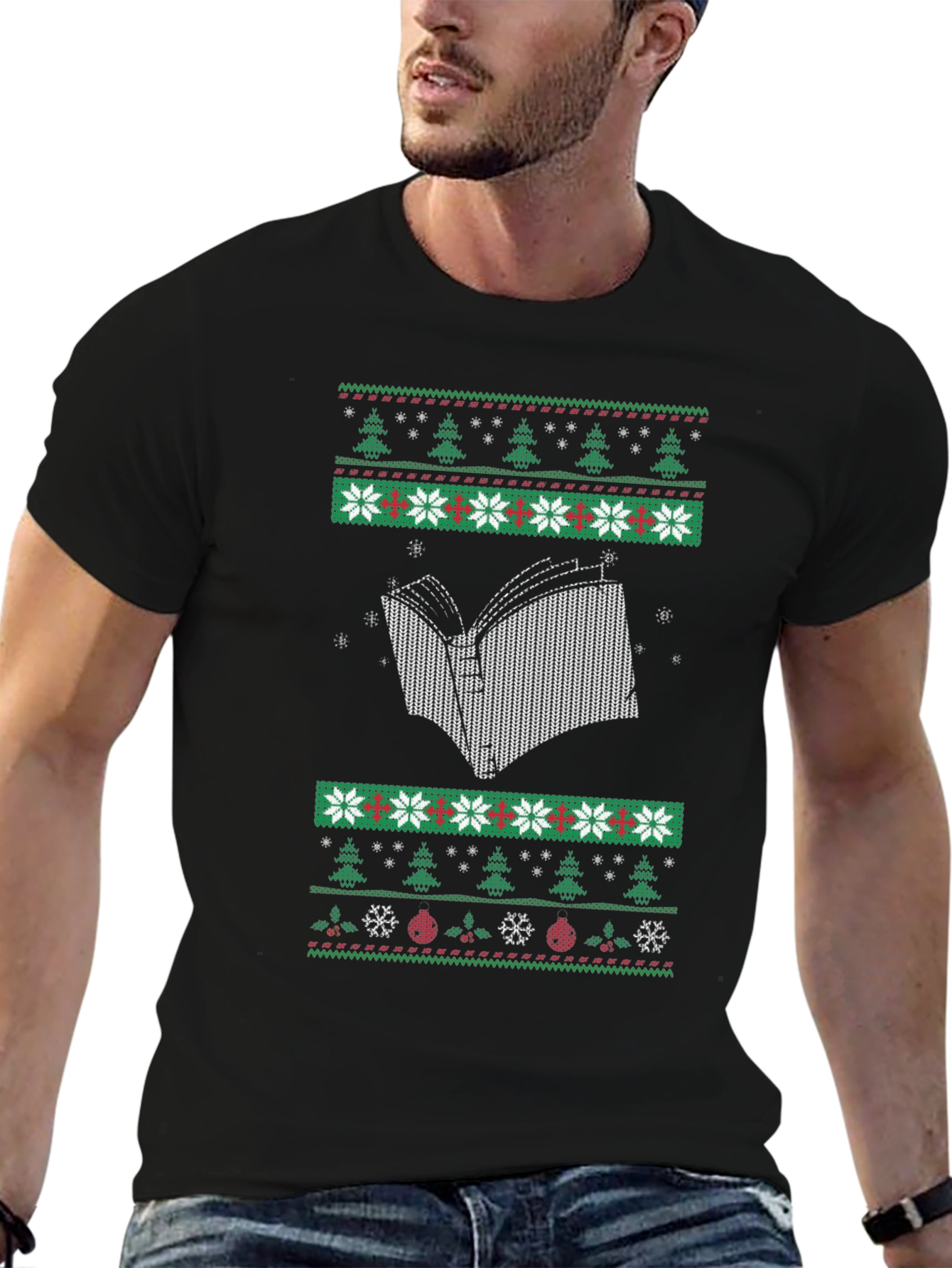 Book Lovers Ugly Christmas Sweater T-Shirt