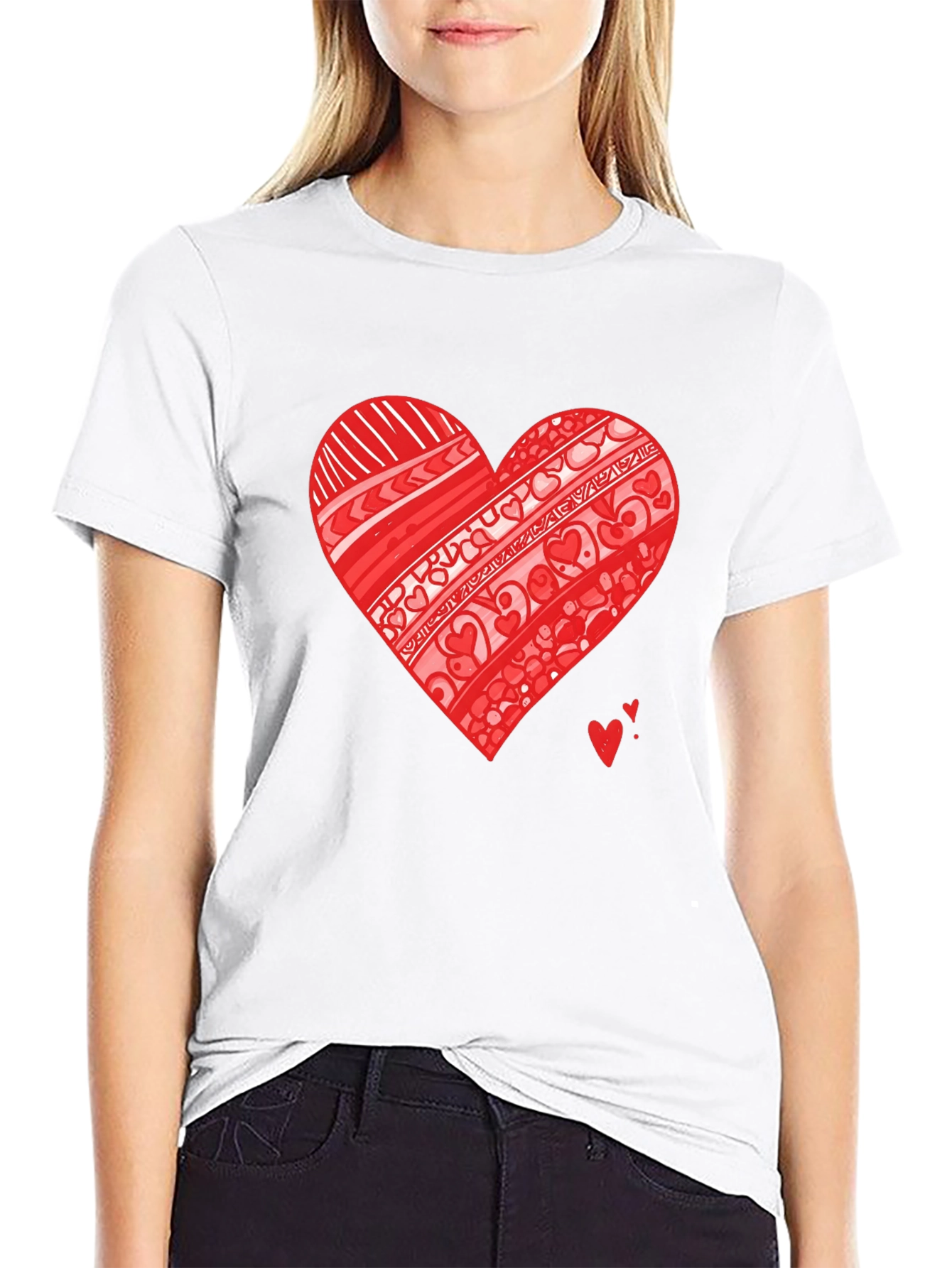 Heart Graphic Black Tee Shirt