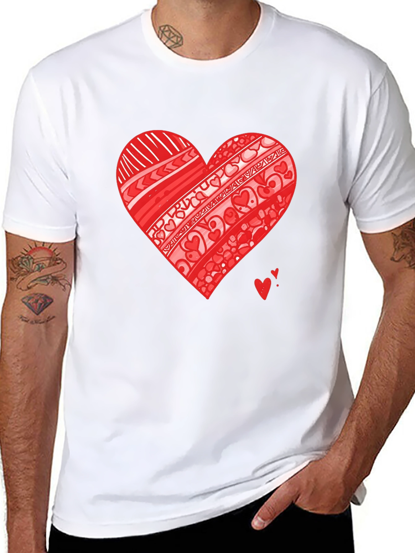 Heart Graphic Black Tee Shirt