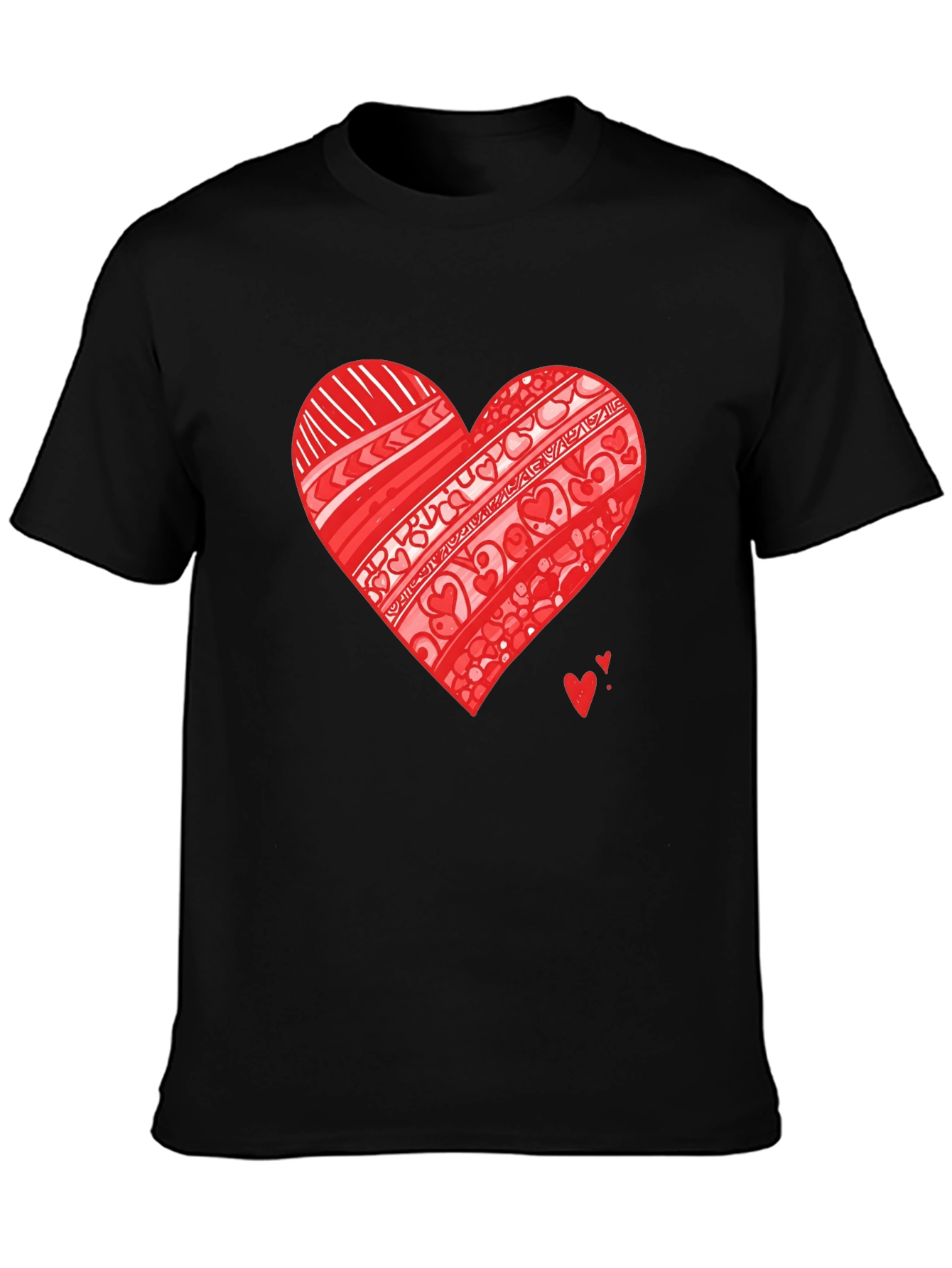 Heart Graphic Black Tee Shirt