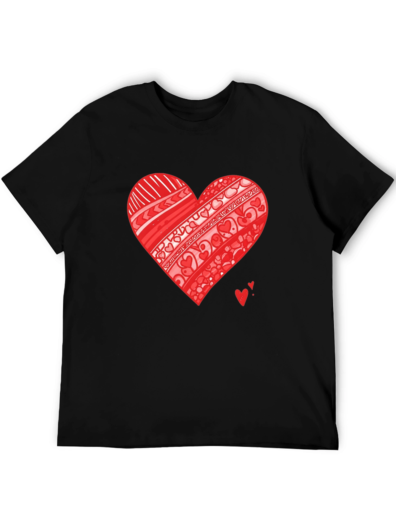 Heart Graphic Black Tee Shirt
