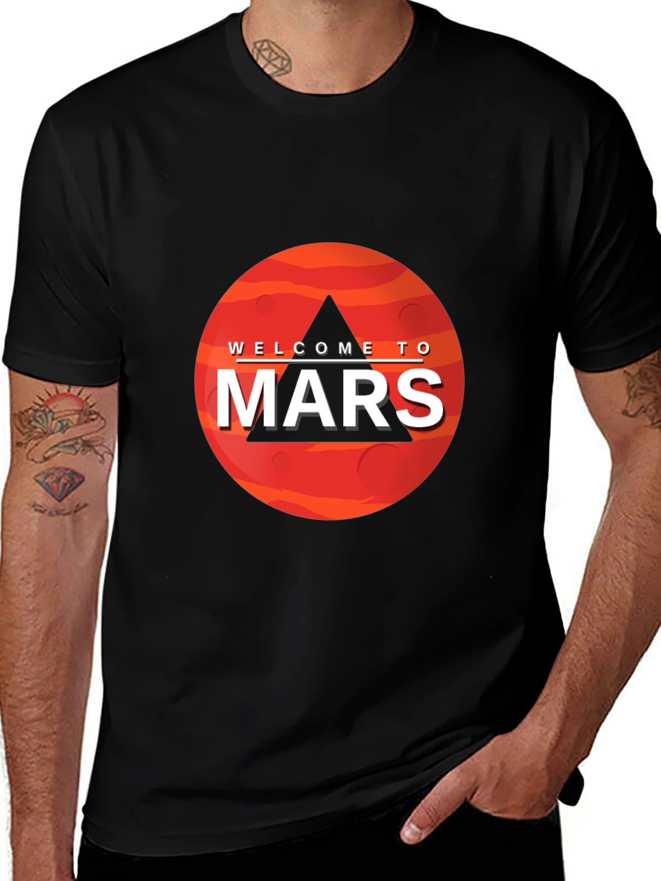Welcome To Mars Graphic Tee - Space Adventure Shirt