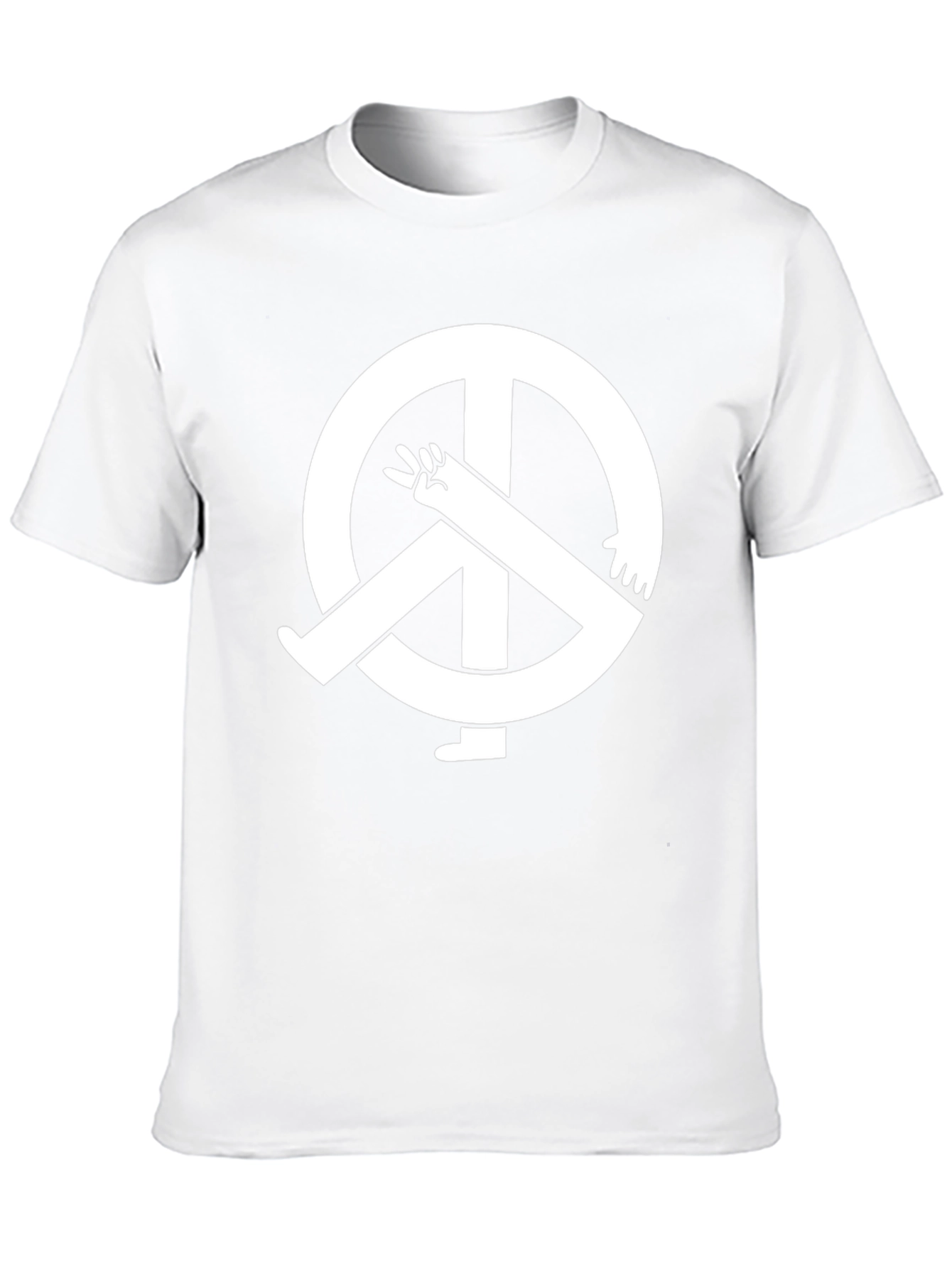 Peace Symbol Graphic Tee - Black Cotton T-Shirt