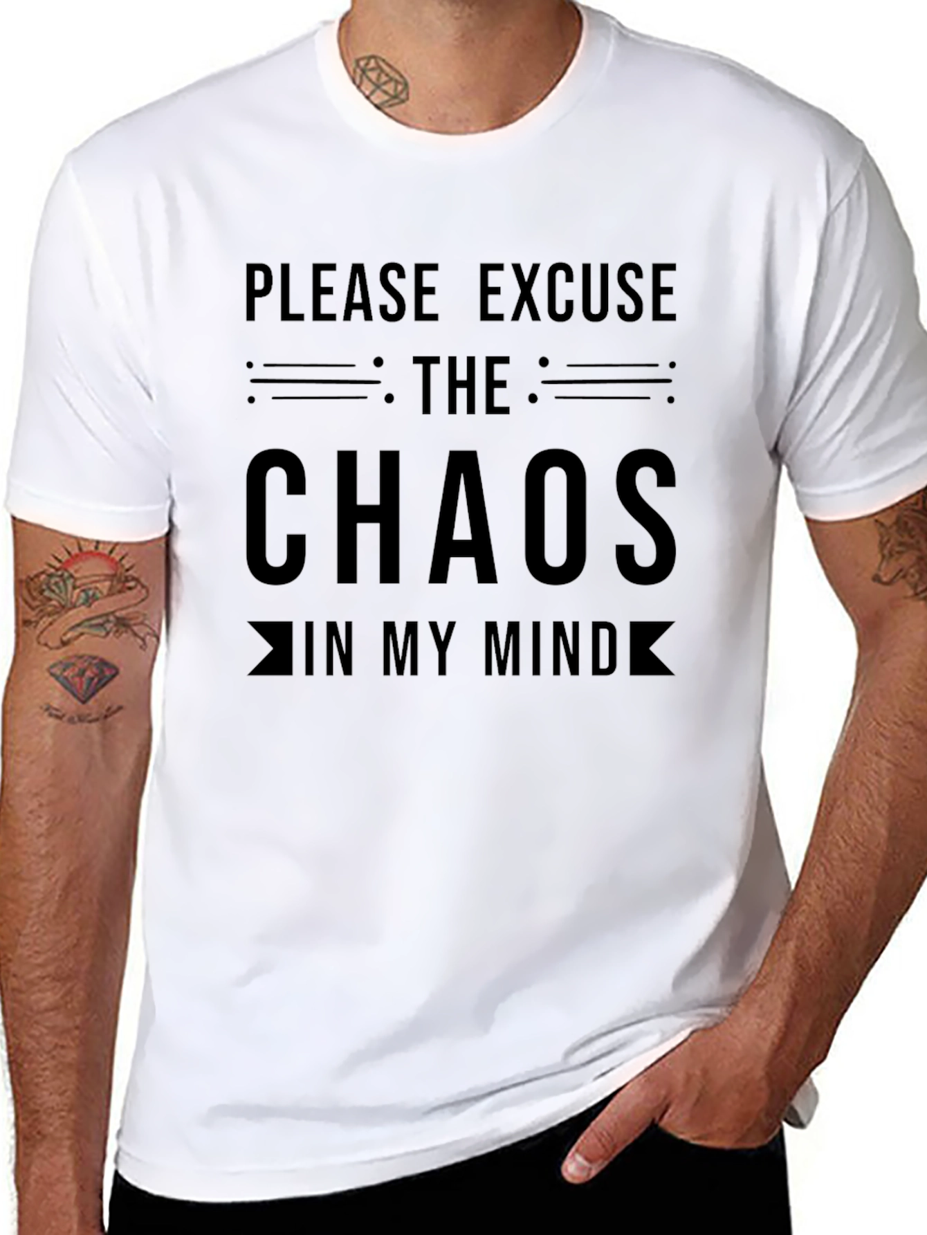 Chaos Mind Black T-Shirt - Funny Graphic Tee