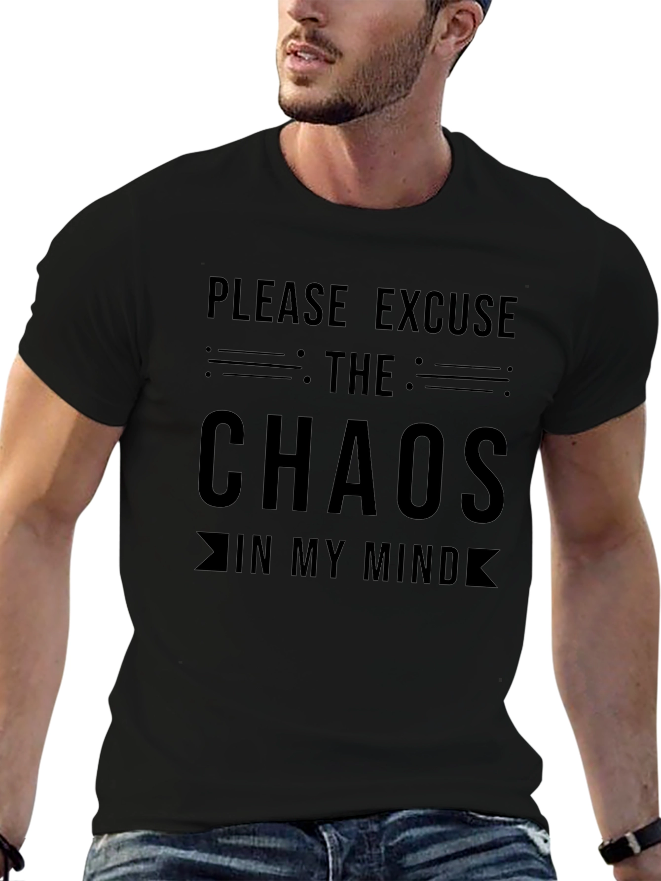 Chaos Mind Black T-Shirt - Funny Graphic Tee
